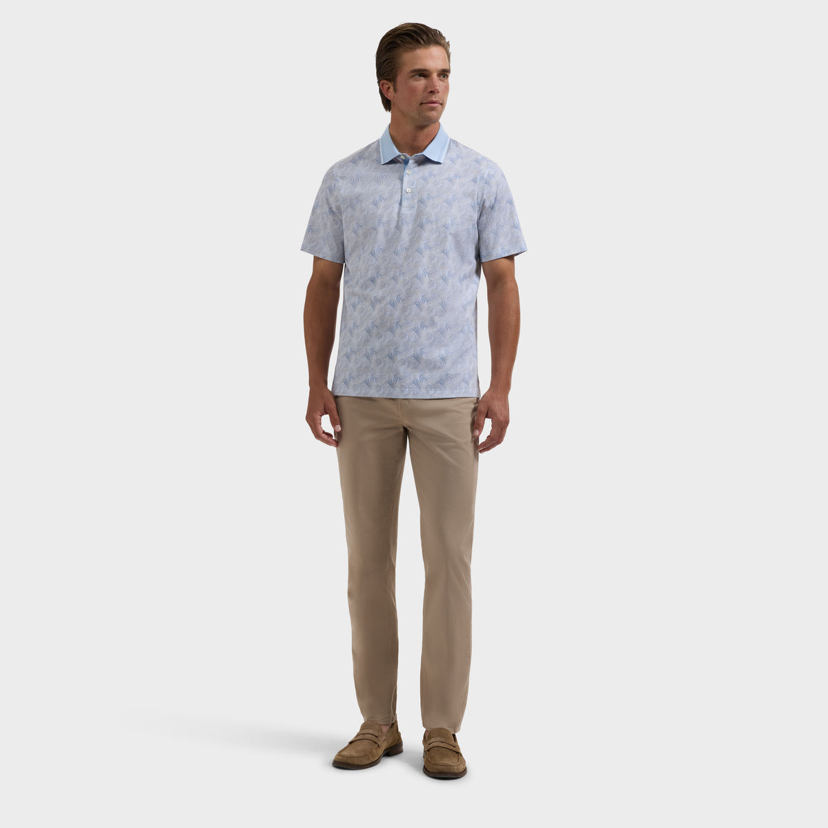 Vidal OoohCotton Leaf Print Polo Shirt