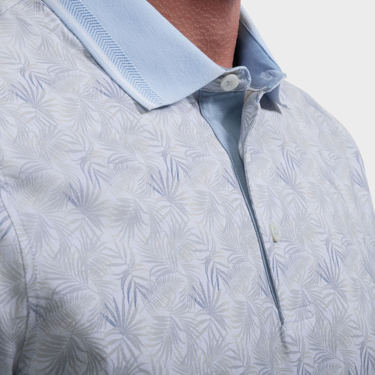 Vidal OoohCotton Leaf Print Polo Shirt