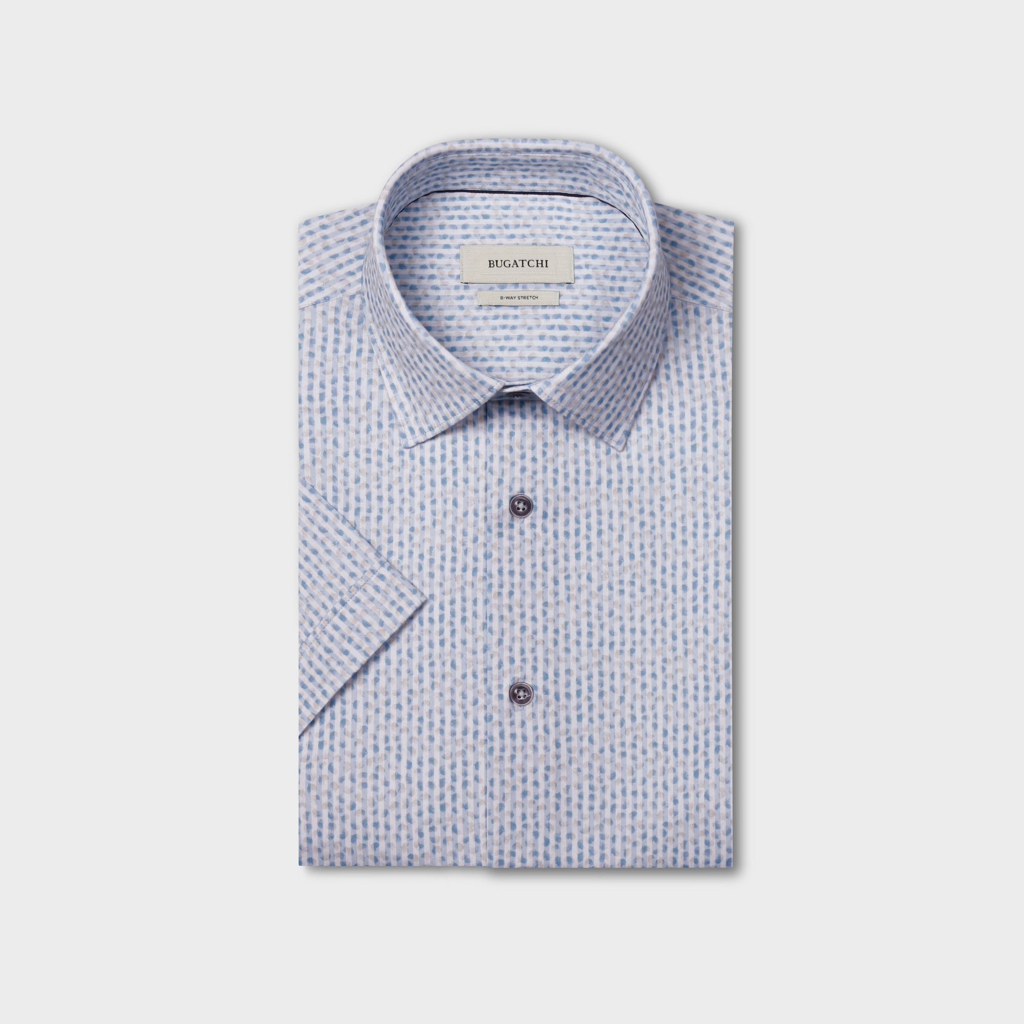 Miles OoohCotton Striped Leaf Short-Sleeve Shirt