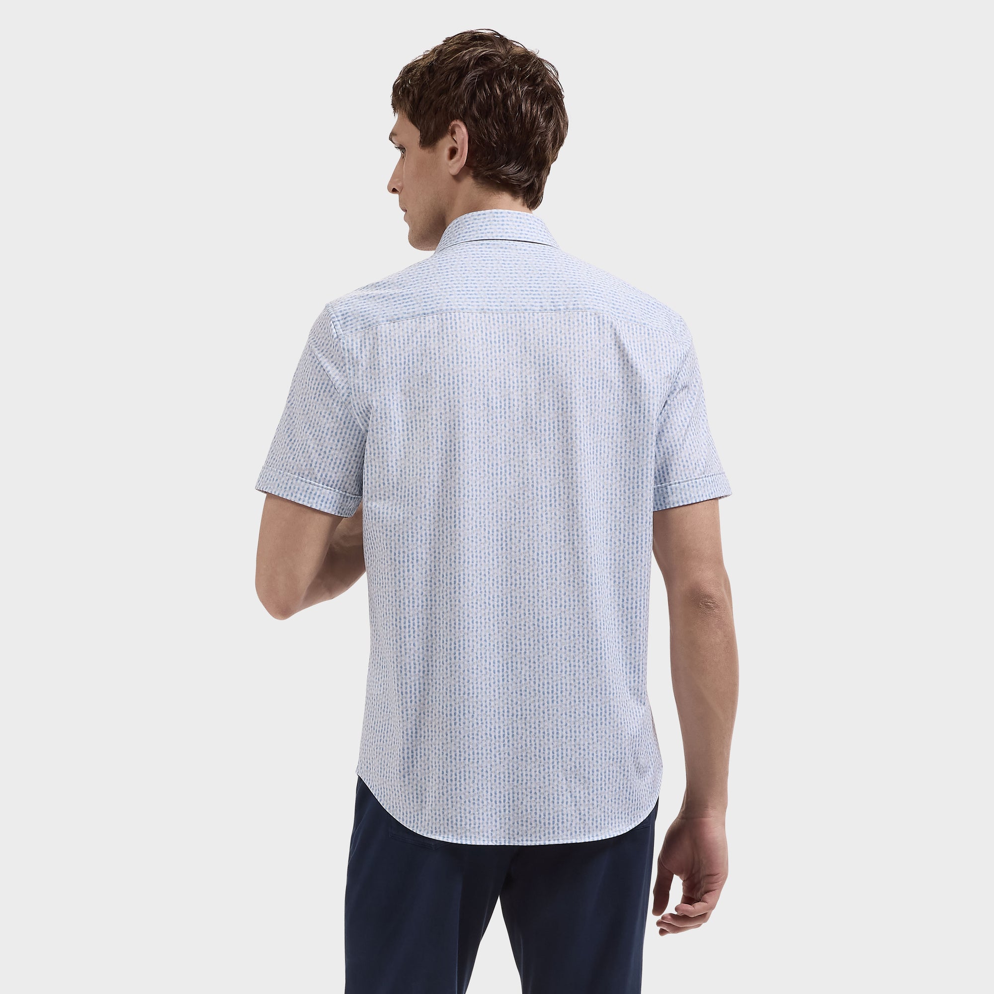 Miles OoohCotton Striped Leaf Short-Sleeve Shirt
