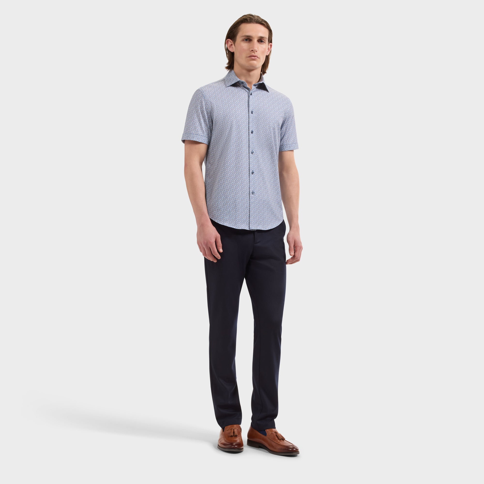 Miles OoohCotton Geometric Short-Sleeve Shirt