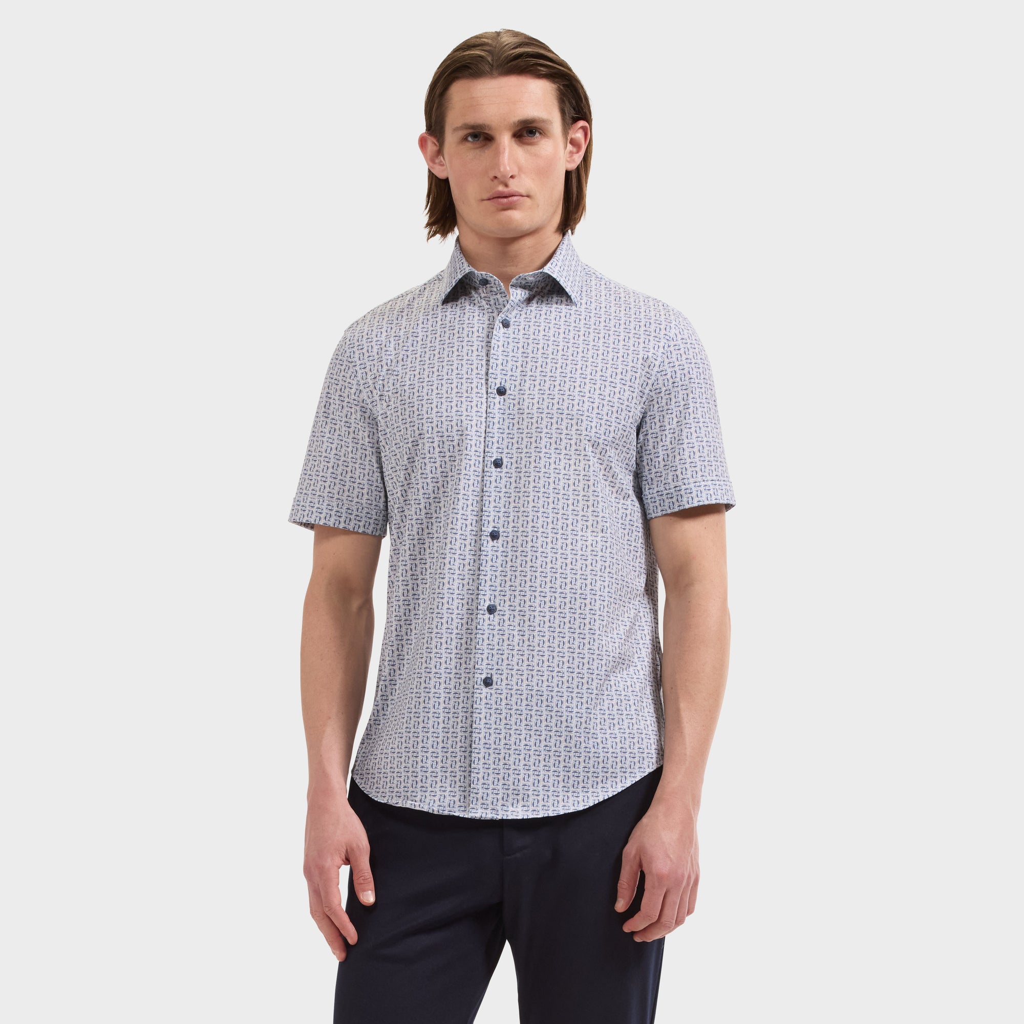 Miles OoohCotton Geometric Short-Sleeve Shirt