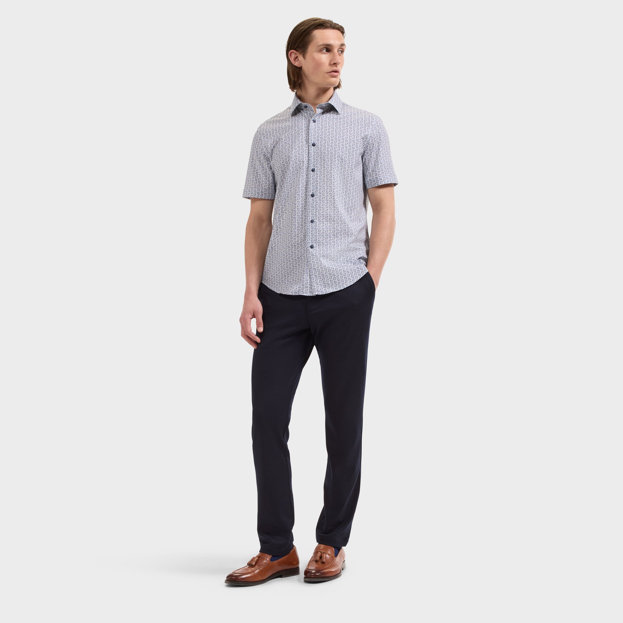 Miles OoohCotton Geometric Short-Sleeve Shirt