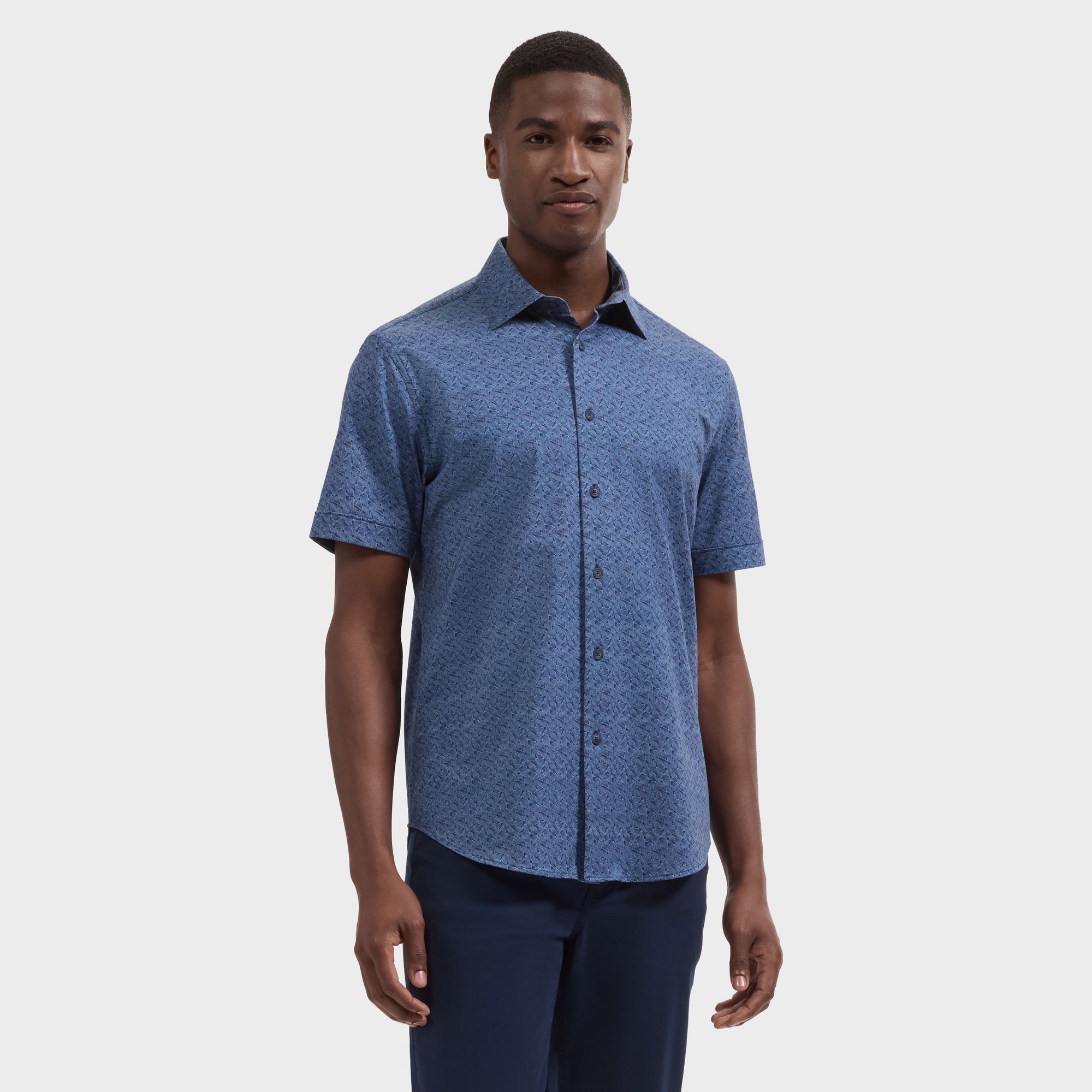 Miles OoohCotton Geometric Short-Sleeve Shirt