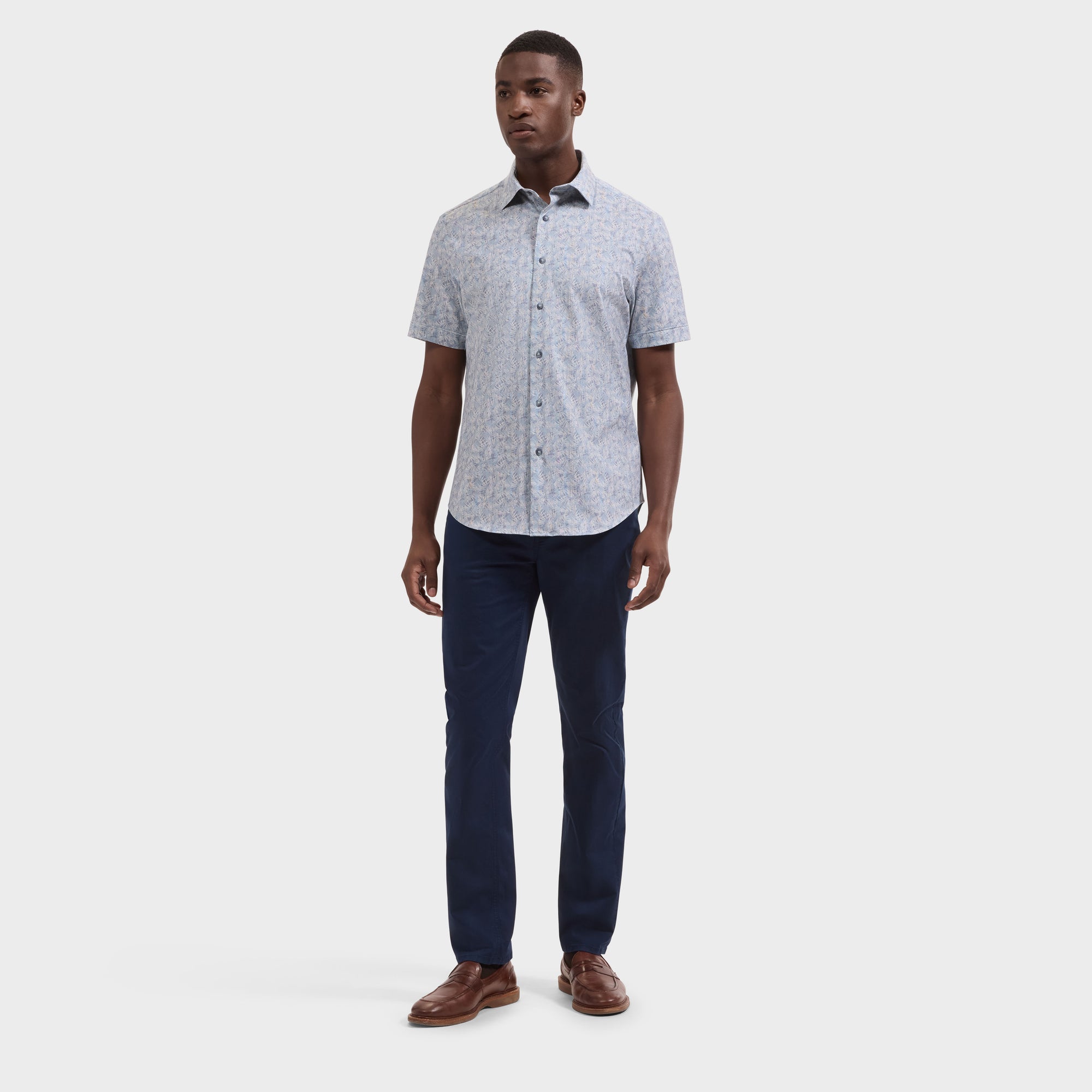 Miles OoohCotton Leaf Print Short-Sleeve Shirt