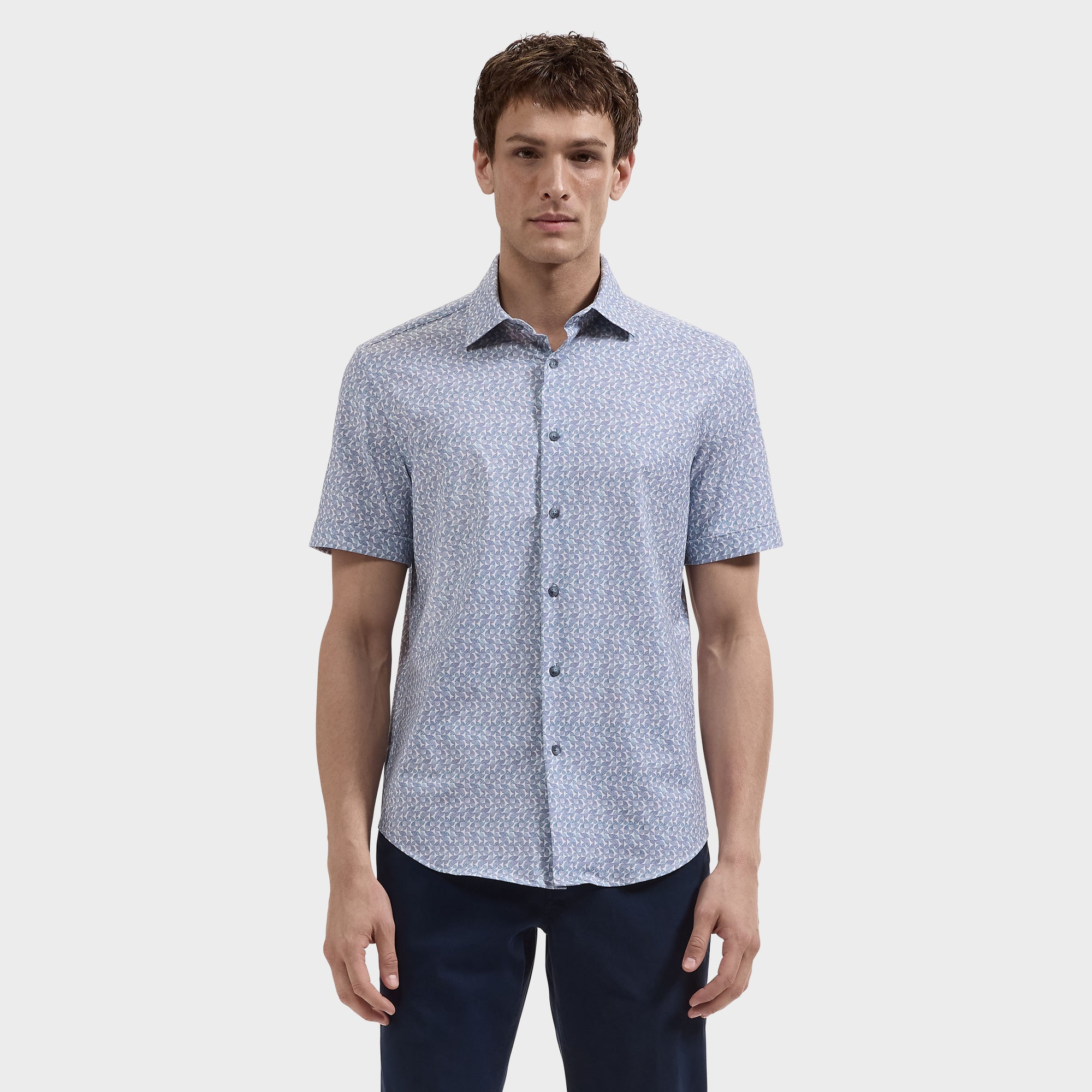 Miles OoohCotton Geometric Short-Sleeve Shirt