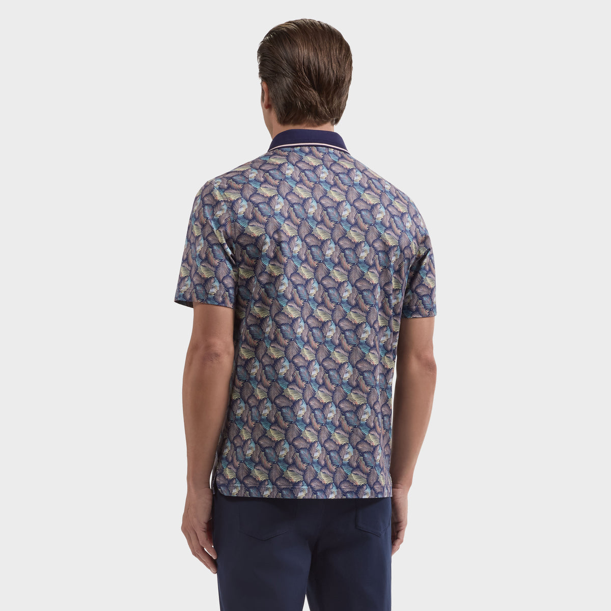 Vidal OoohCotton Leaf Print Polo Shirt