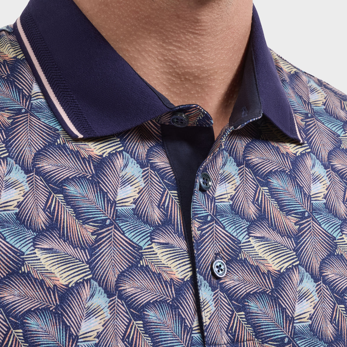 Vidal OoohCotton Leaf Print Polo Shirt