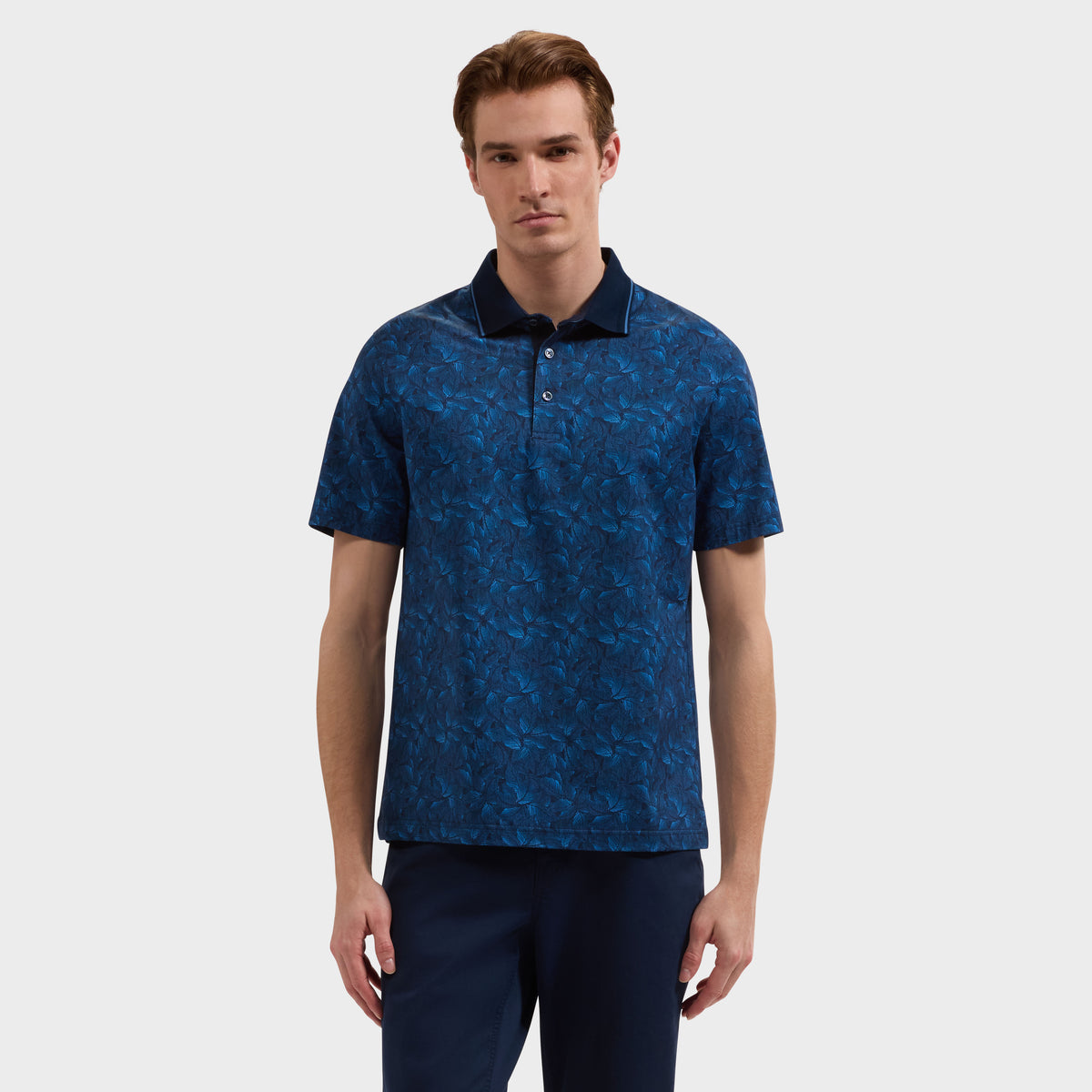 Vidal OoohCotton Leaf Print Polo Shirt