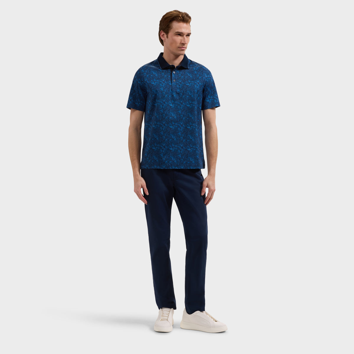 Vidal OoohCotton Leaf Print Polo Shirt