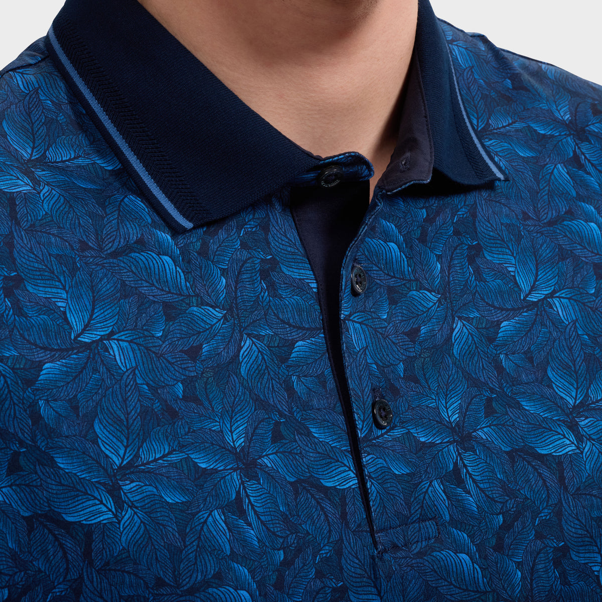 Vidal OoohCotton Leaf Print Polo Shirt