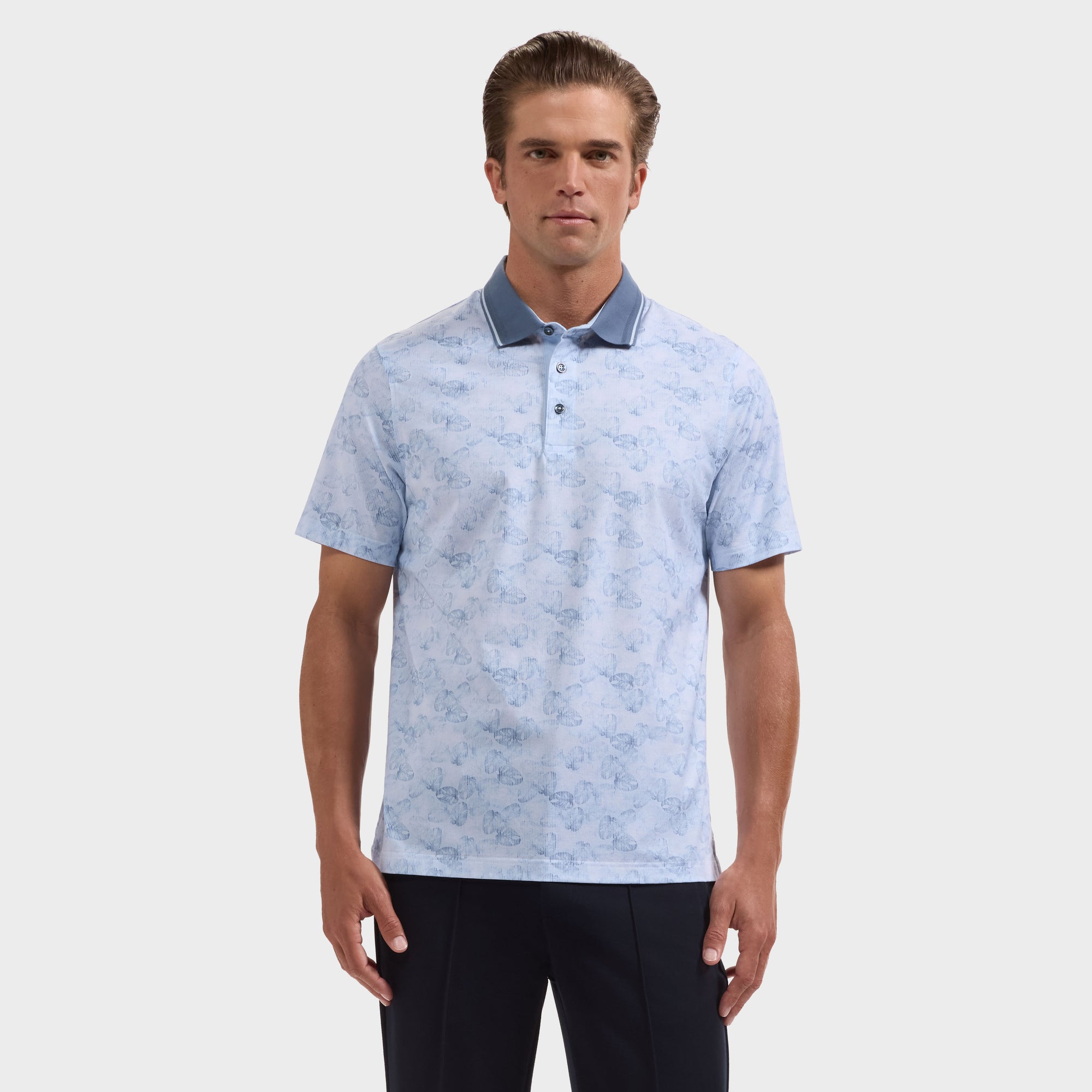 Vidal OoohCotton Leaf Print Polo Shirt