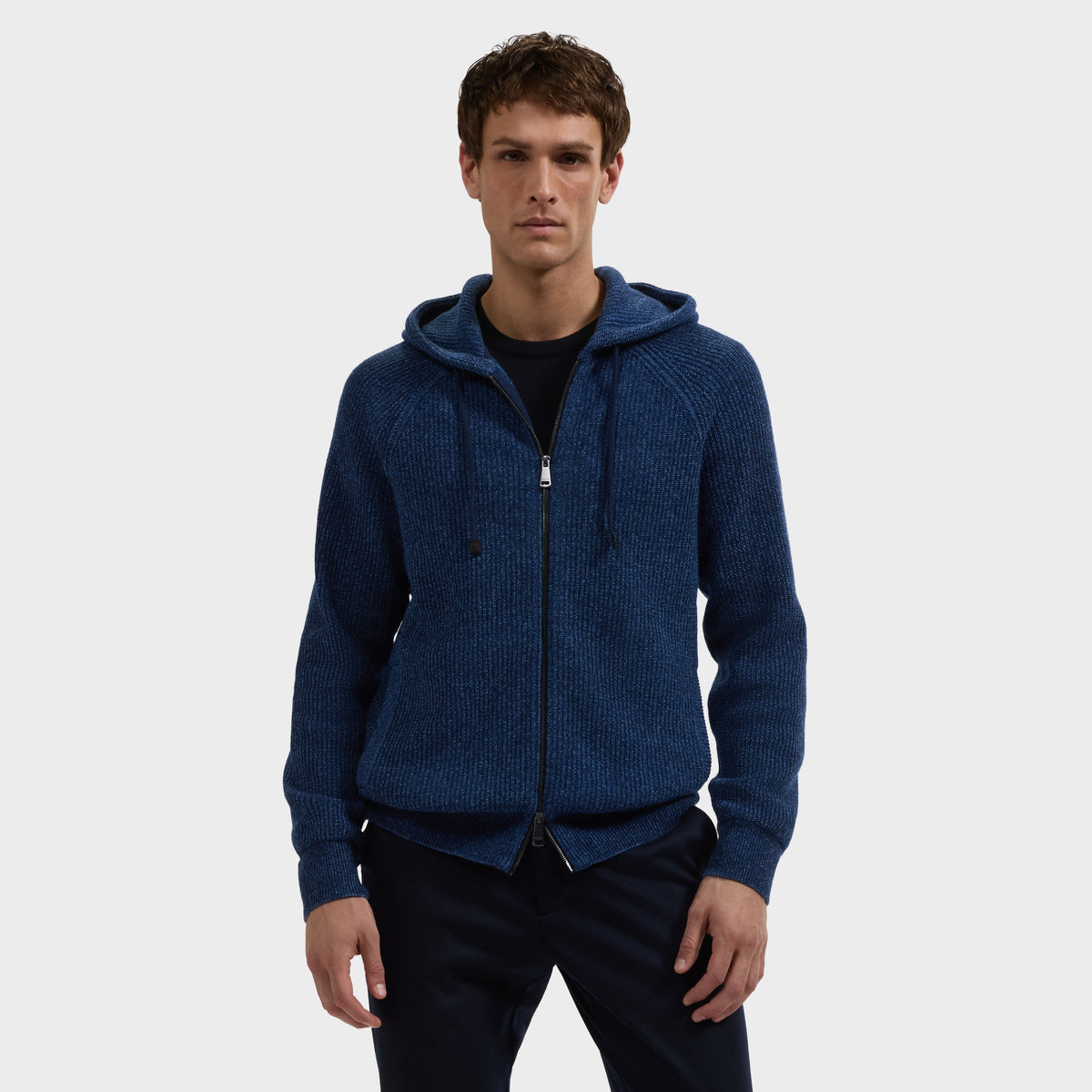 Melange Zip Hoodie Sweater