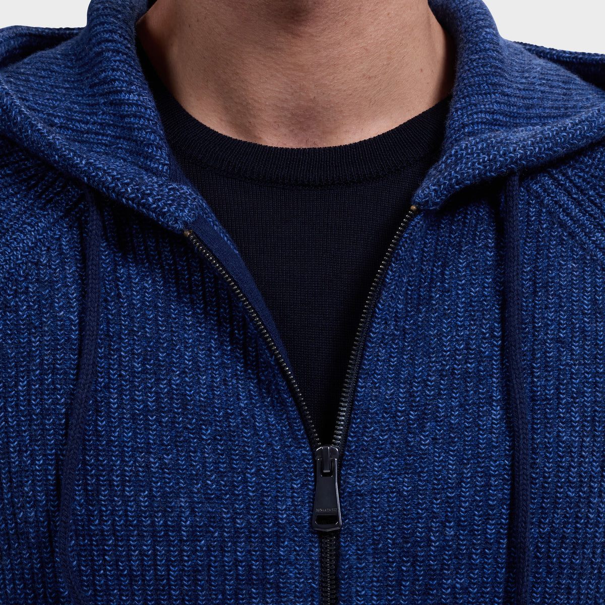 Melange Zip Hoodie Sweater