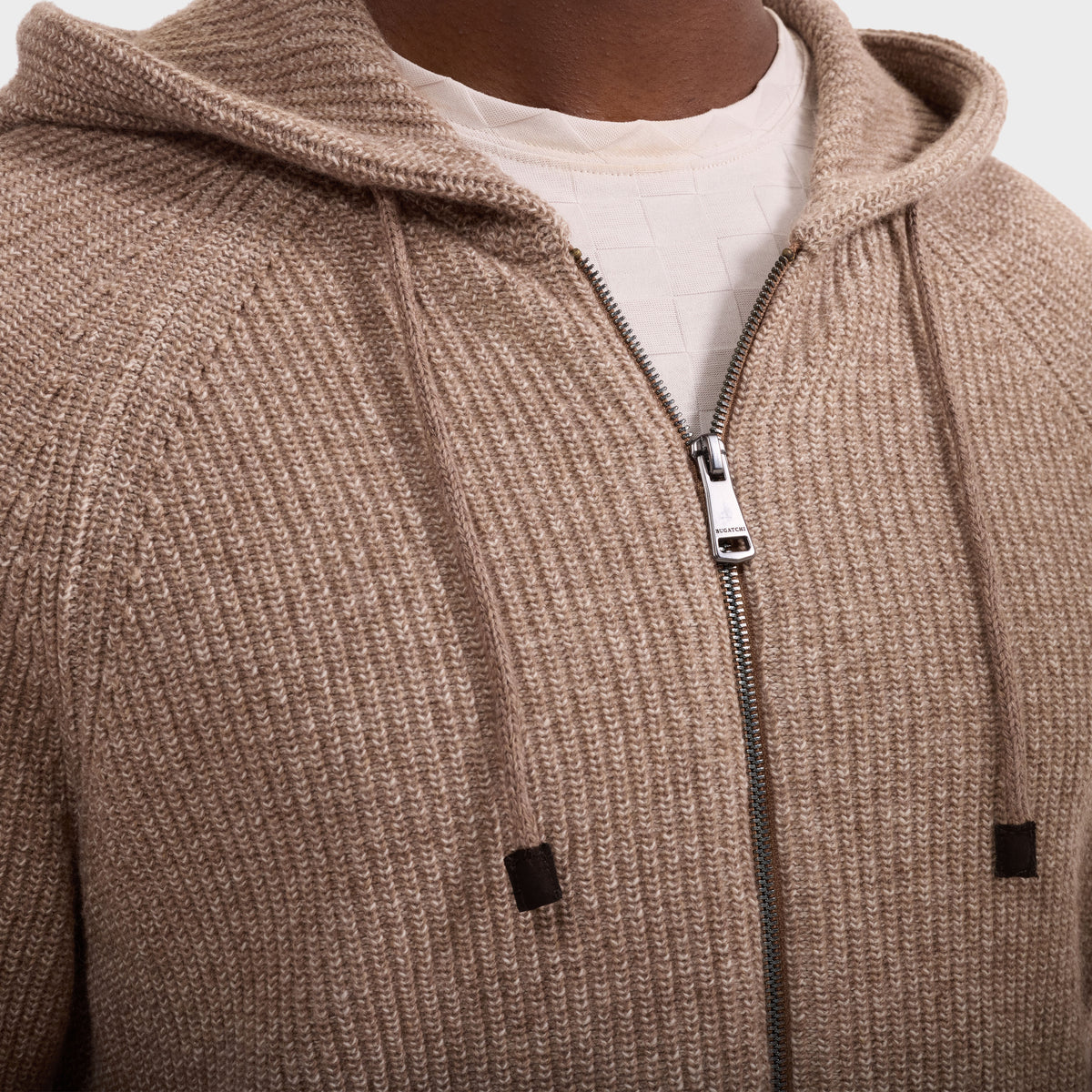 Melange Zip Hoodie Sweater