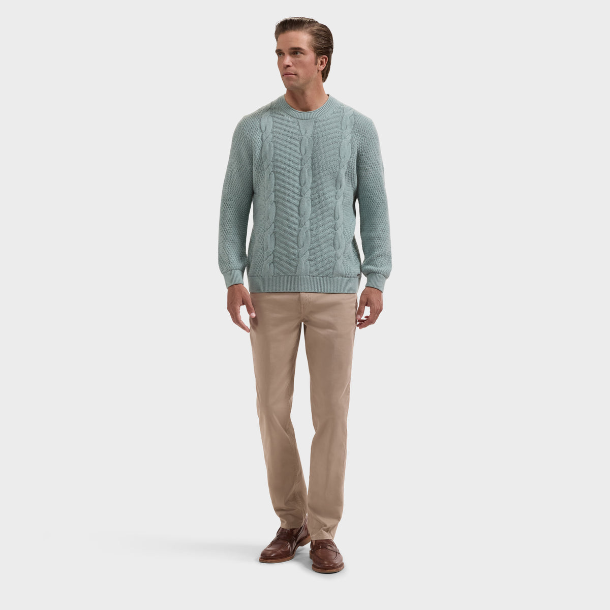 Cable Knit Crewneck Sweater