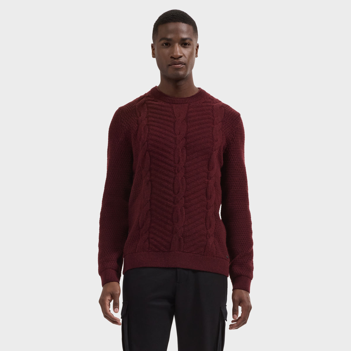 Cable Knit Crewneck Sweater
