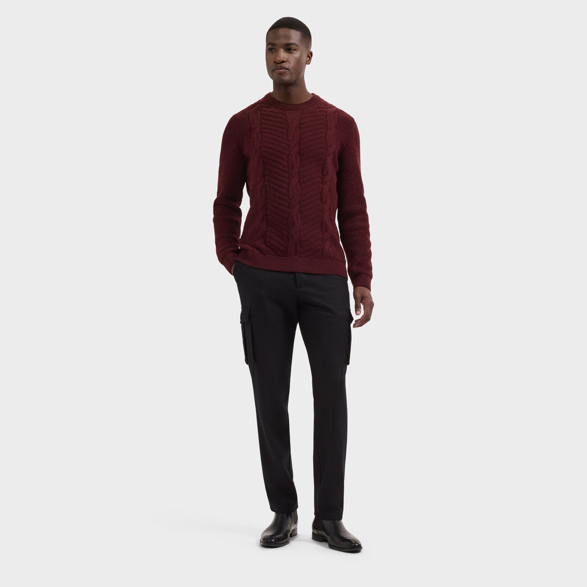 Cable Knit Crewneck Sweater