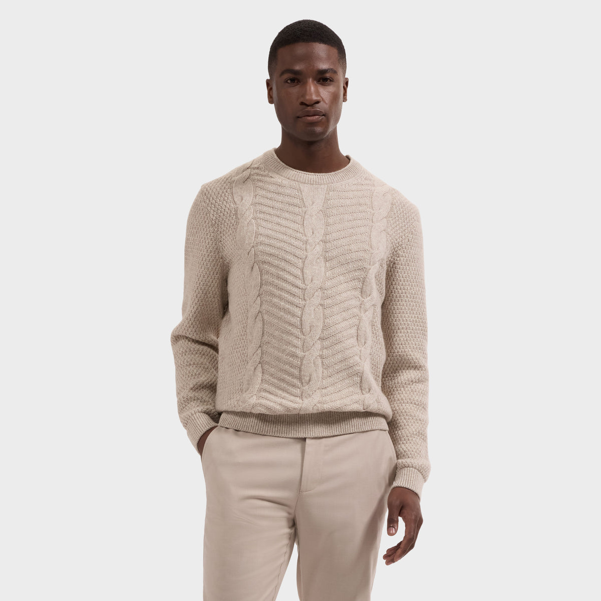 Cable Knit Crewneck Sweater