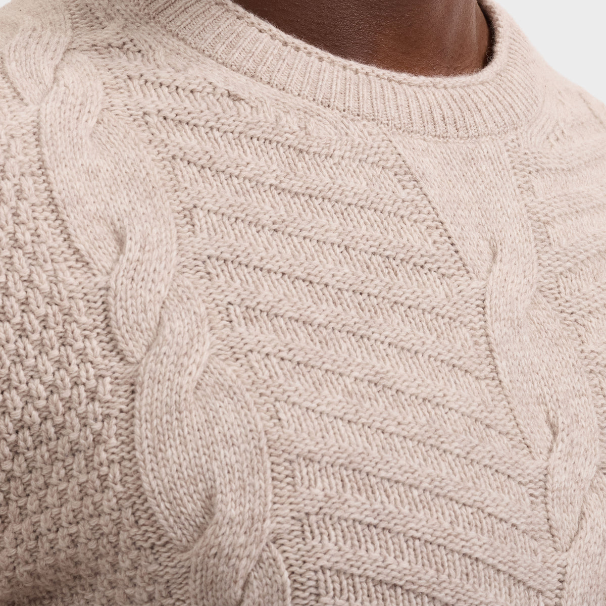 Cable Knit Crewneck Sweater