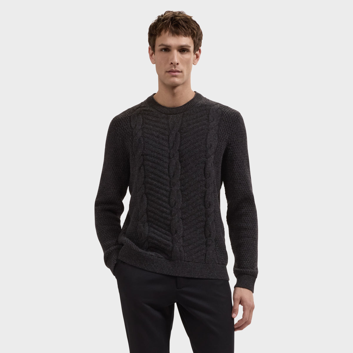 Cable Knit Crewneck Sweater