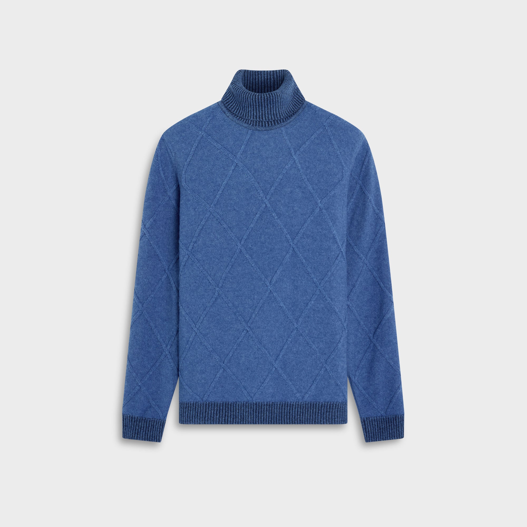 Diamond Stitch Turtleneck Sweater