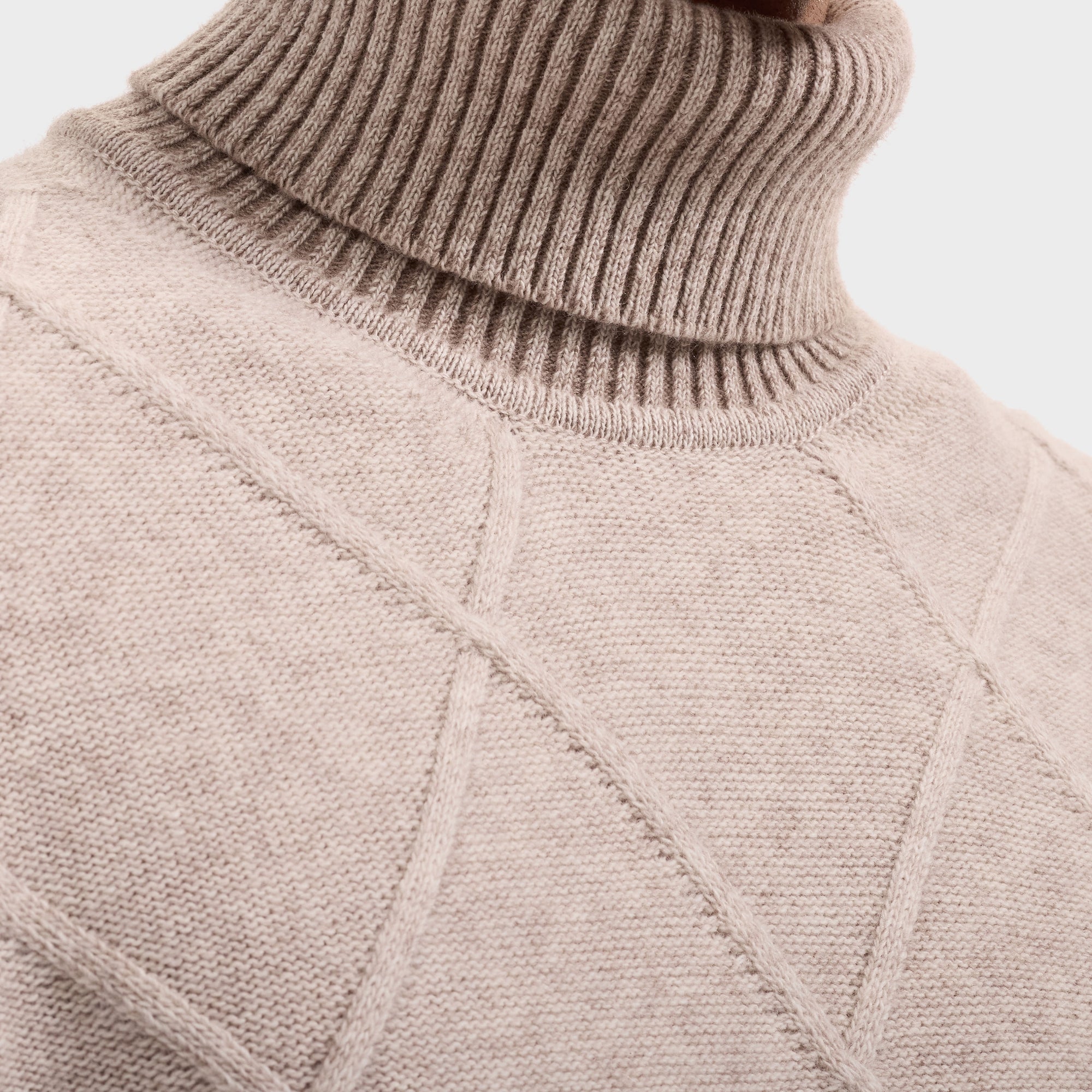 Diamond Stitch Turtleneck Sweater