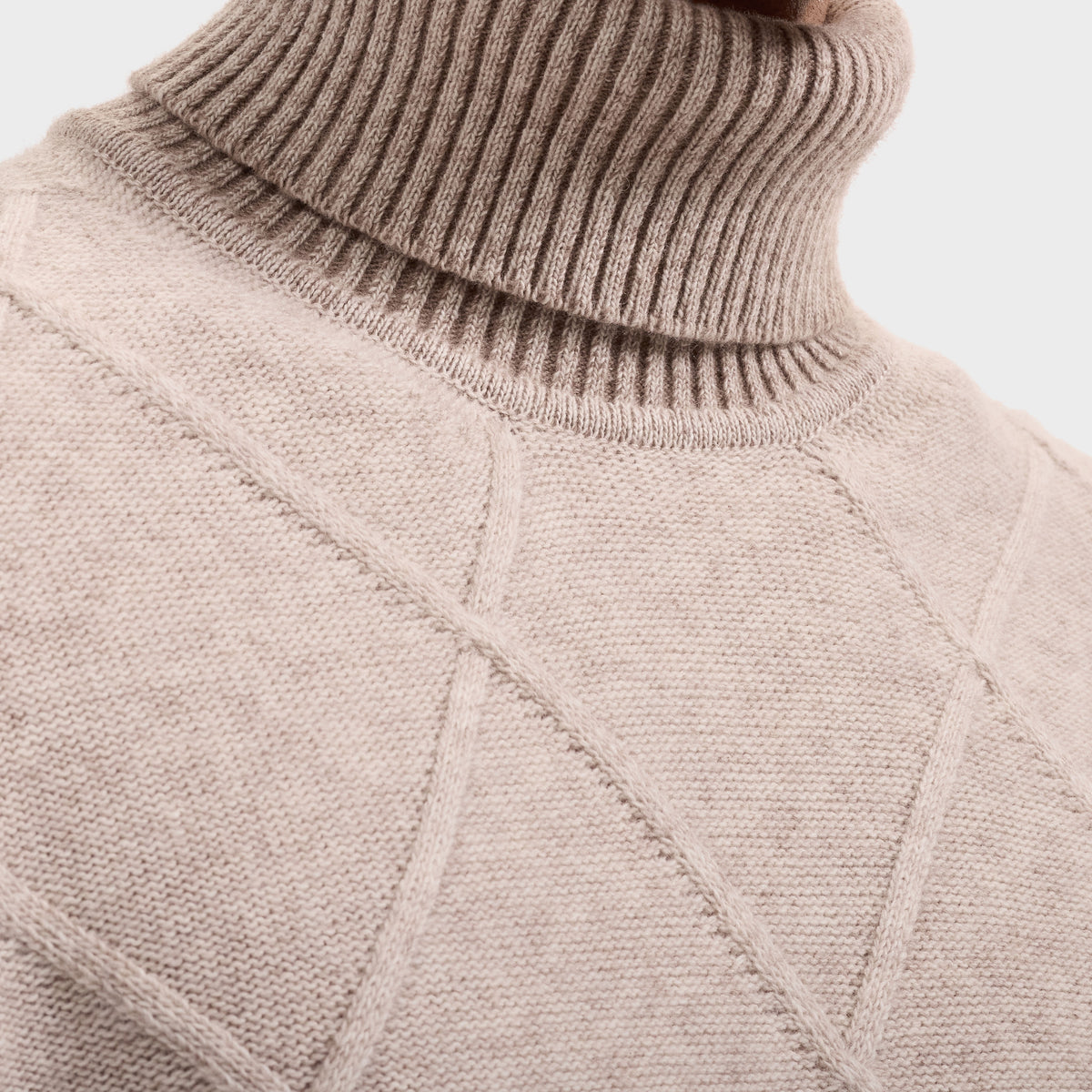 Diamond Stitch Turtleneck Sweater