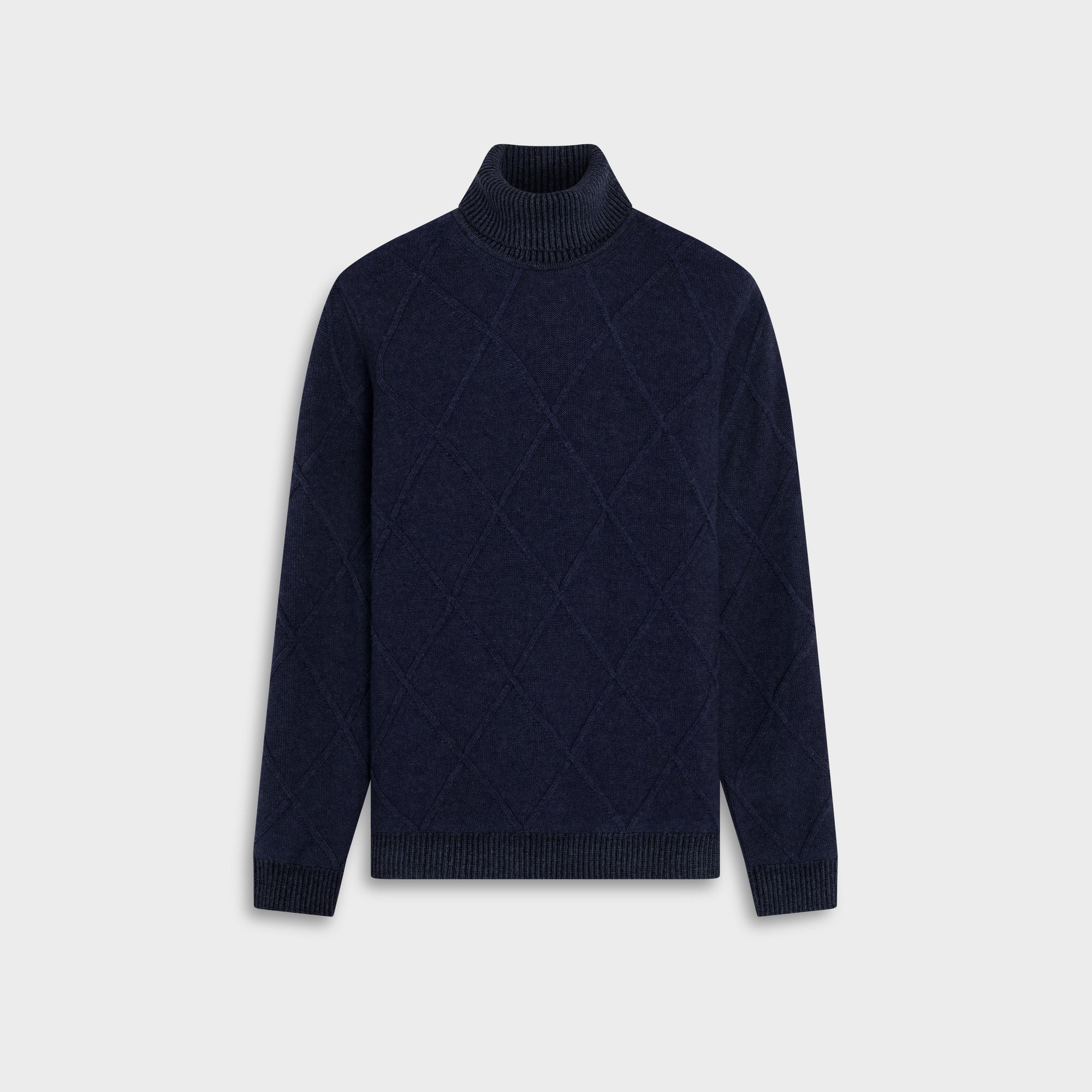 Diamond Stitch Turtleneck Sweater