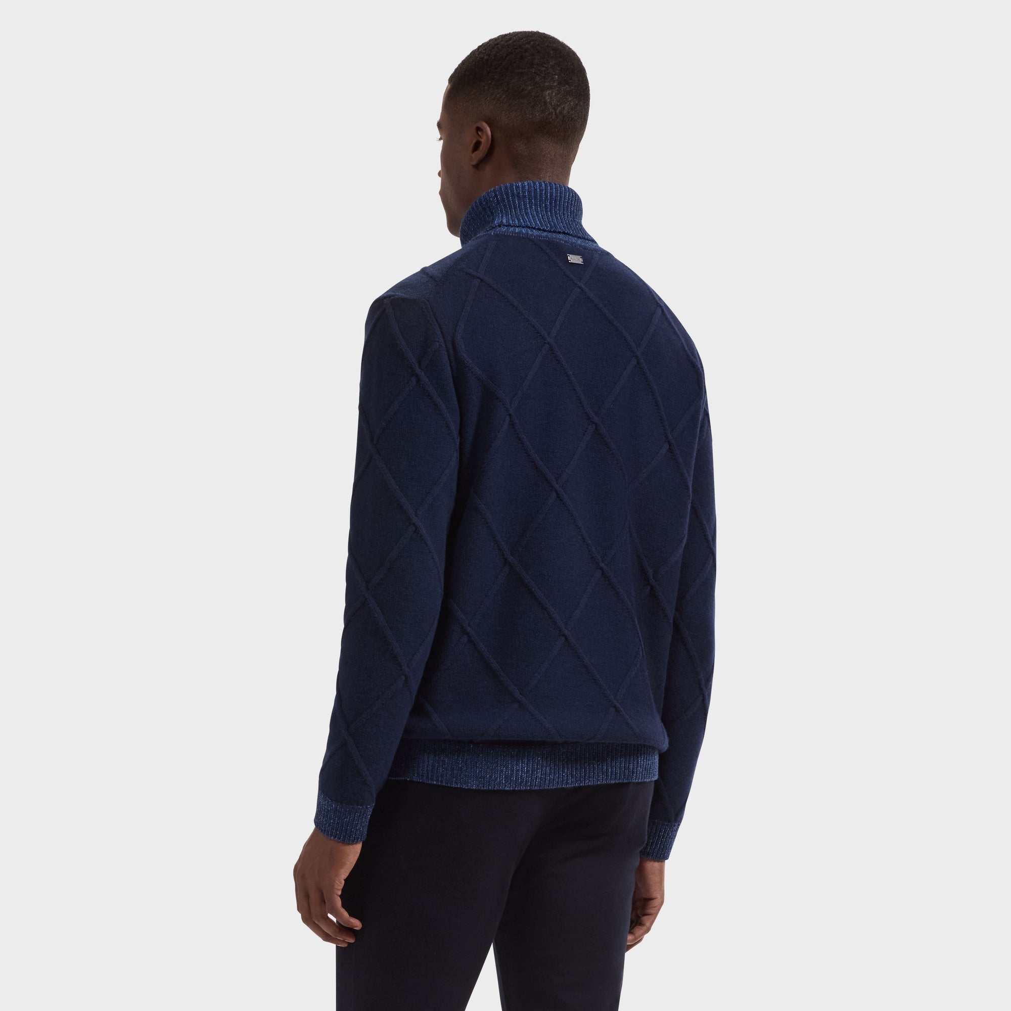 Diamond Stitch Turtleneck Sweater