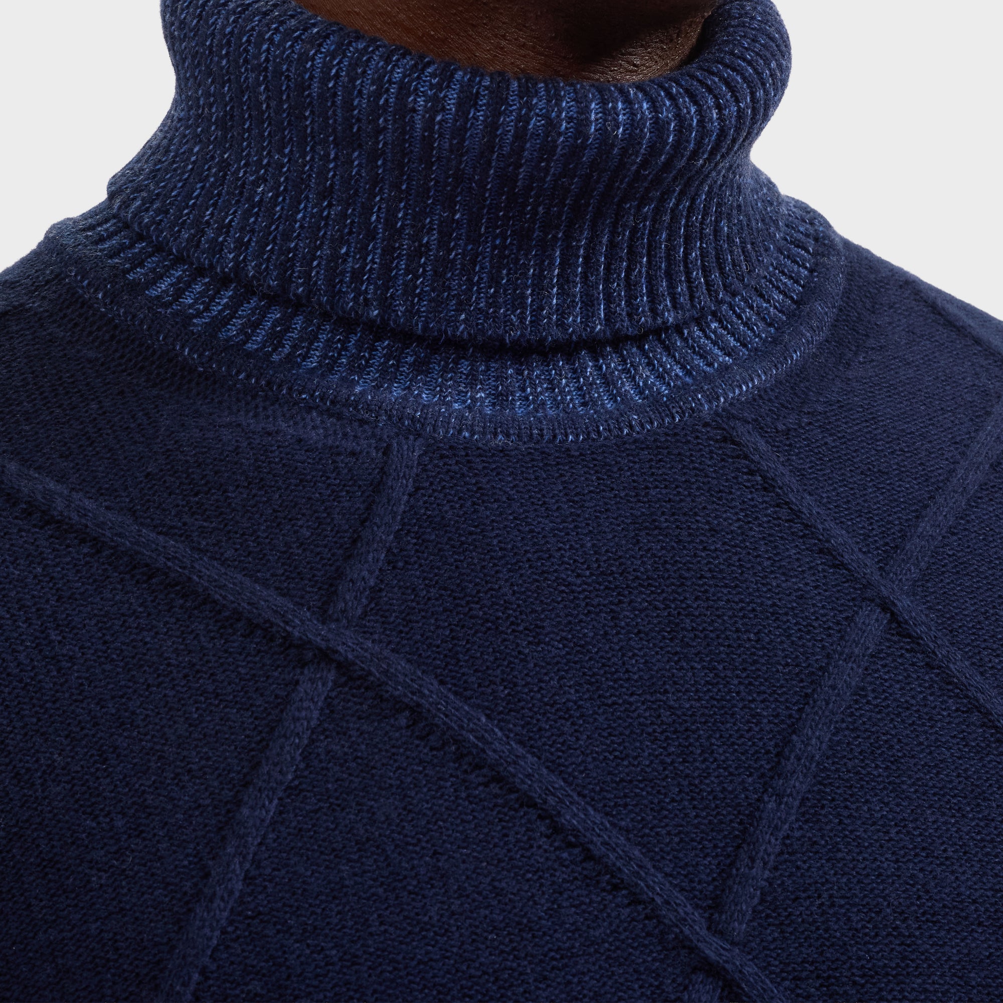 Diamond Stitch Turtleneck Sweater