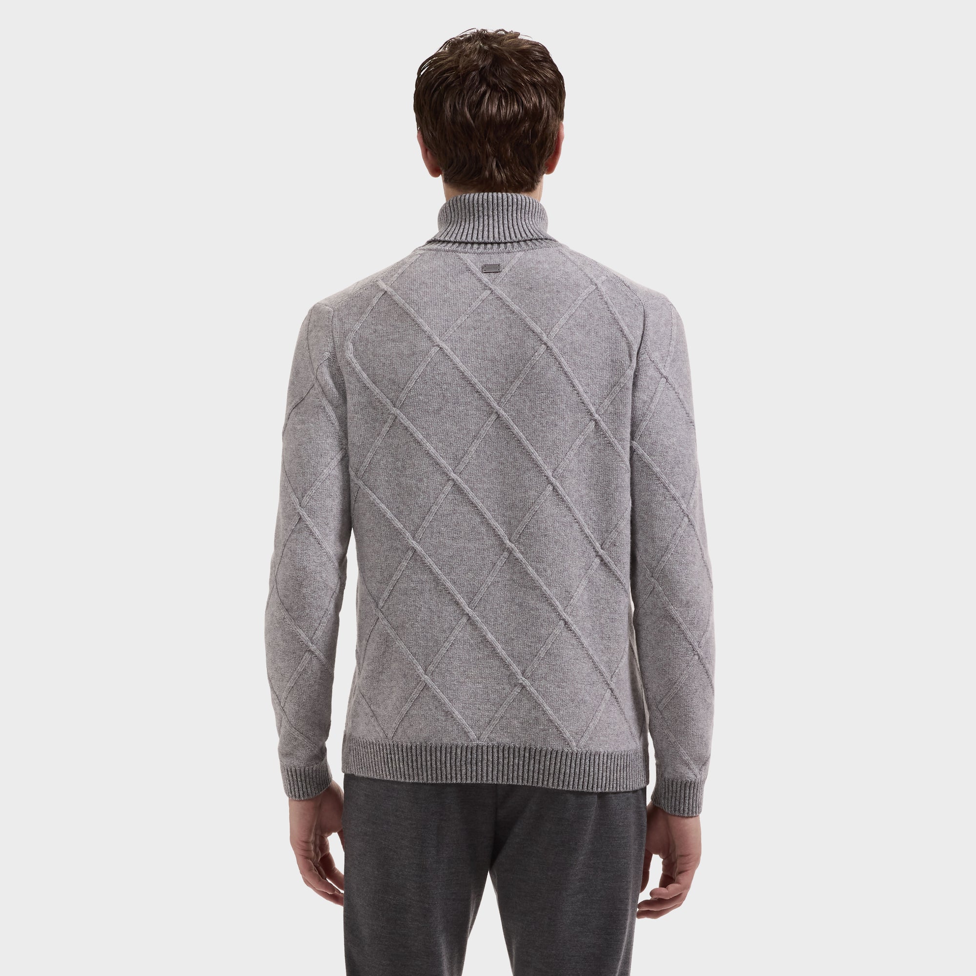 Diamond Stitch Turtleneck Sweater