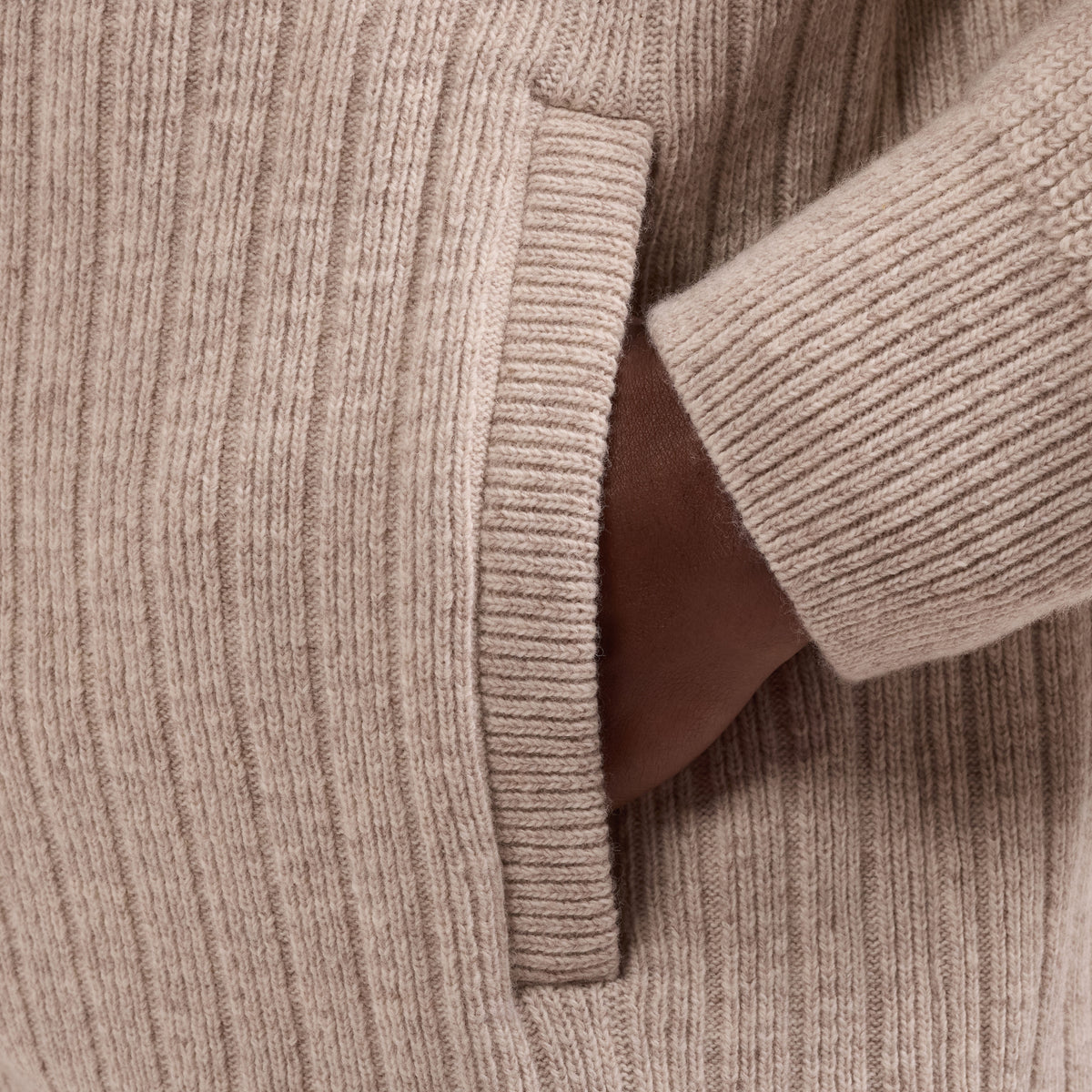 Mixed Stitch Full-Zip Cardigan Sweater