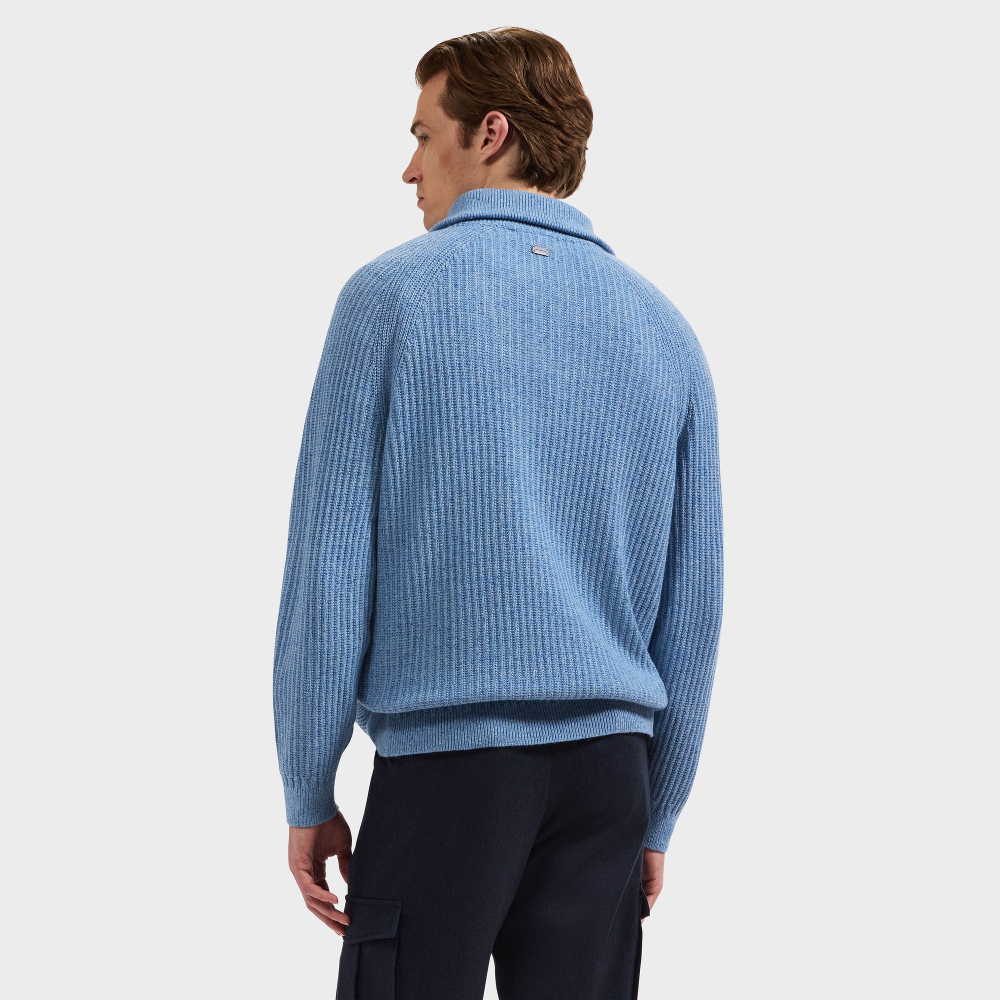 Rib-Knit Quarter-Zip Sweater