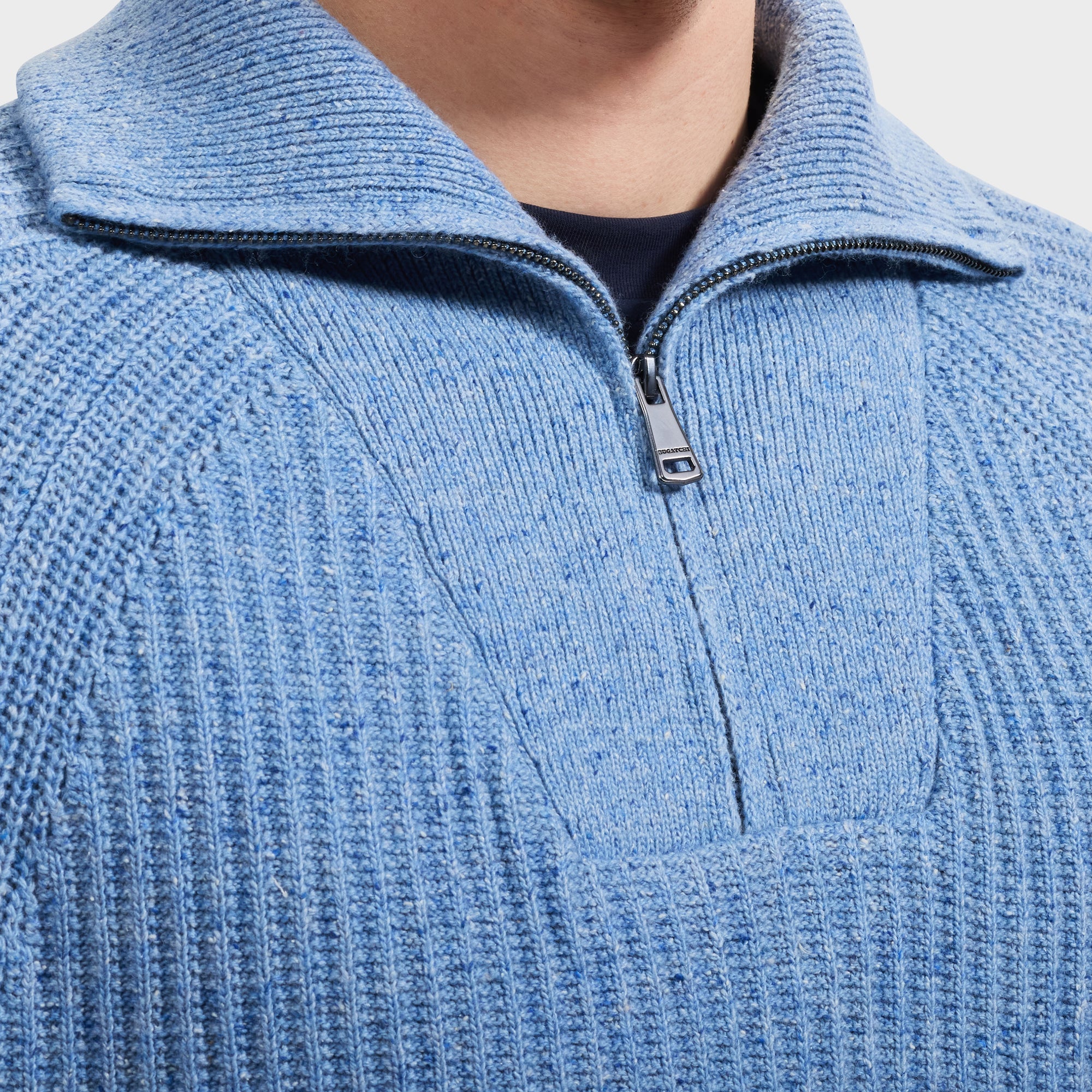 Rib-Knit Quarter-Zip Sweater