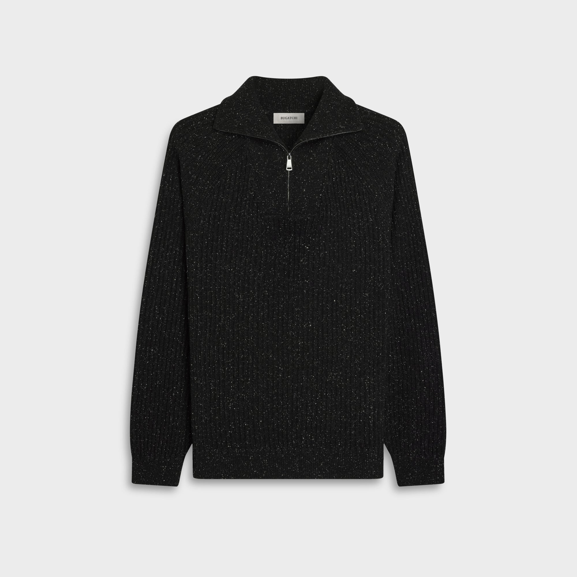 Rib-Knit Quarter-Zip Sweater