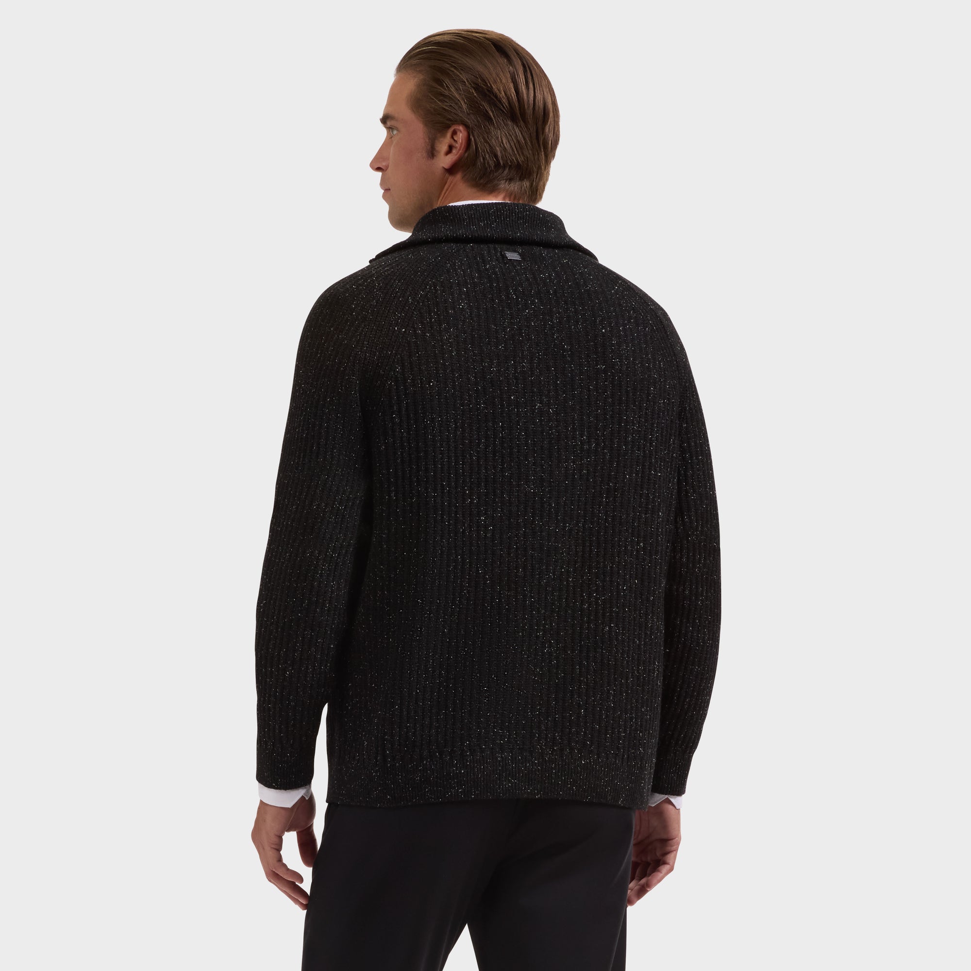 Rib-Knit Quarter-Zip Sweater