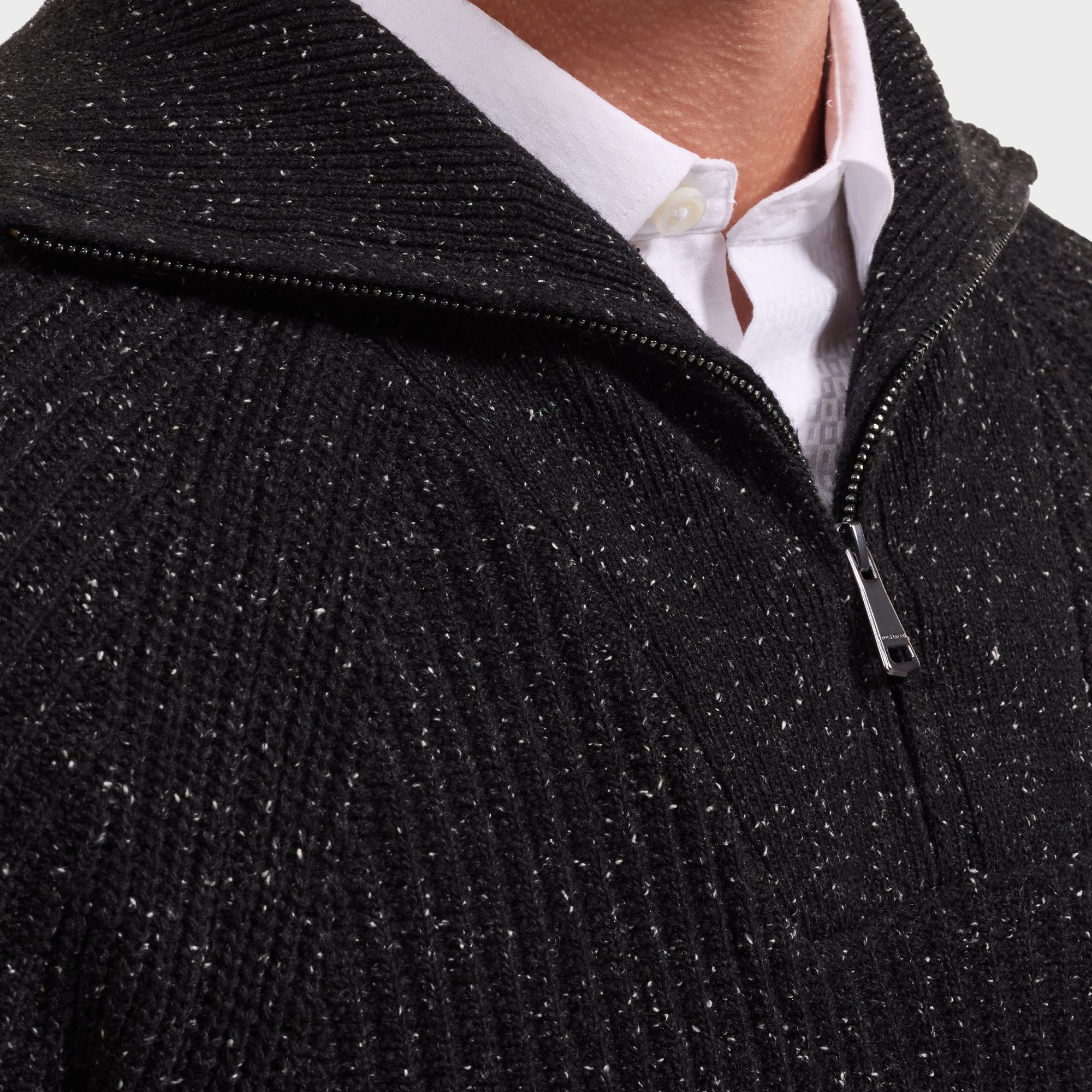 Rib-Knit Quarter-Zip Sweater