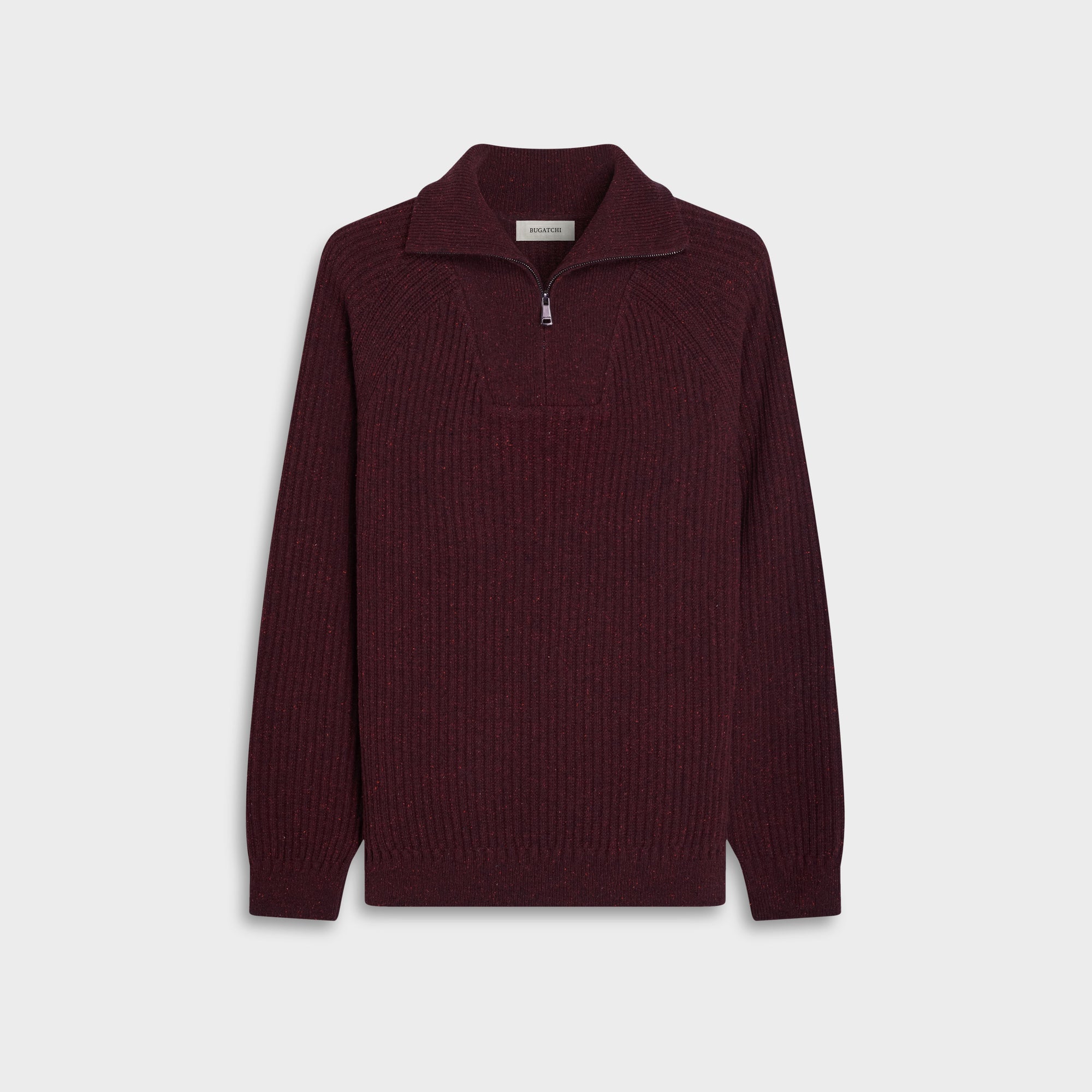 Rib-Knit Quarter-Zip Sweater
