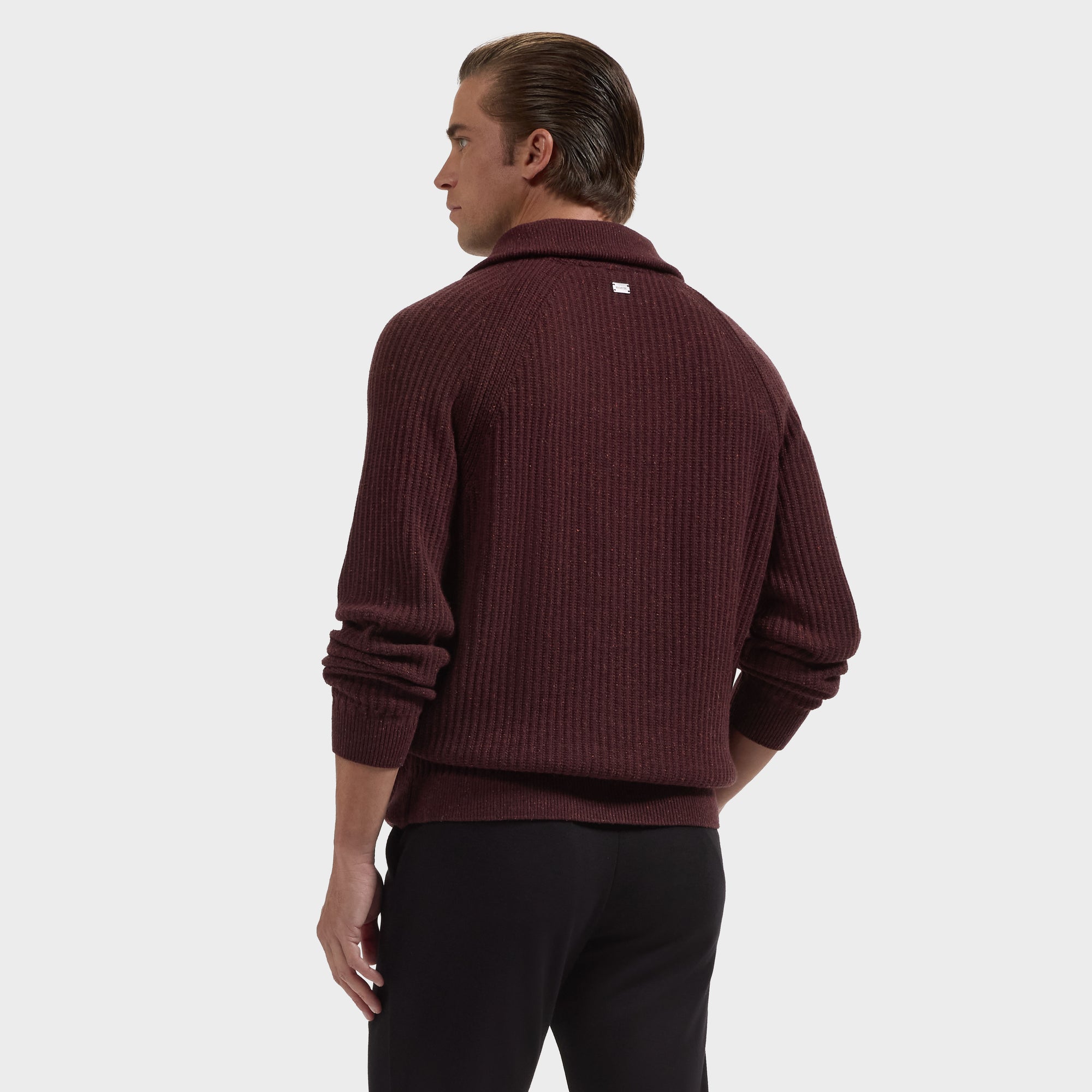 Rib-Knit Quarter-Zip Sweater