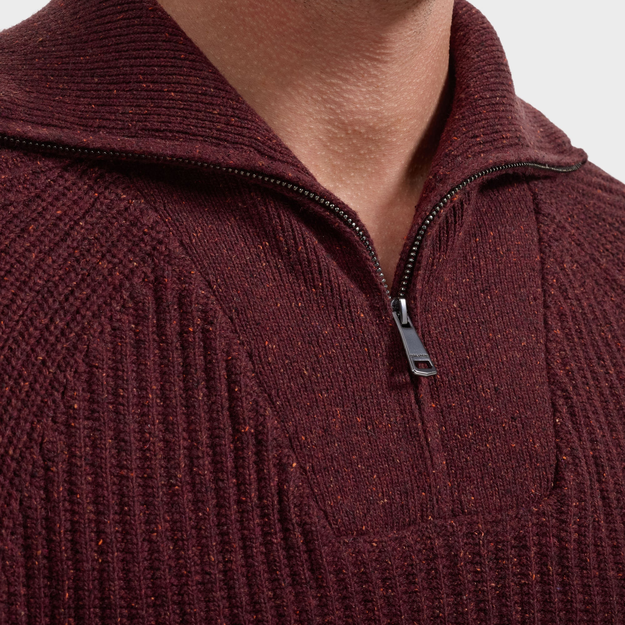 Rib-Knit Quarter-Zip Sweater