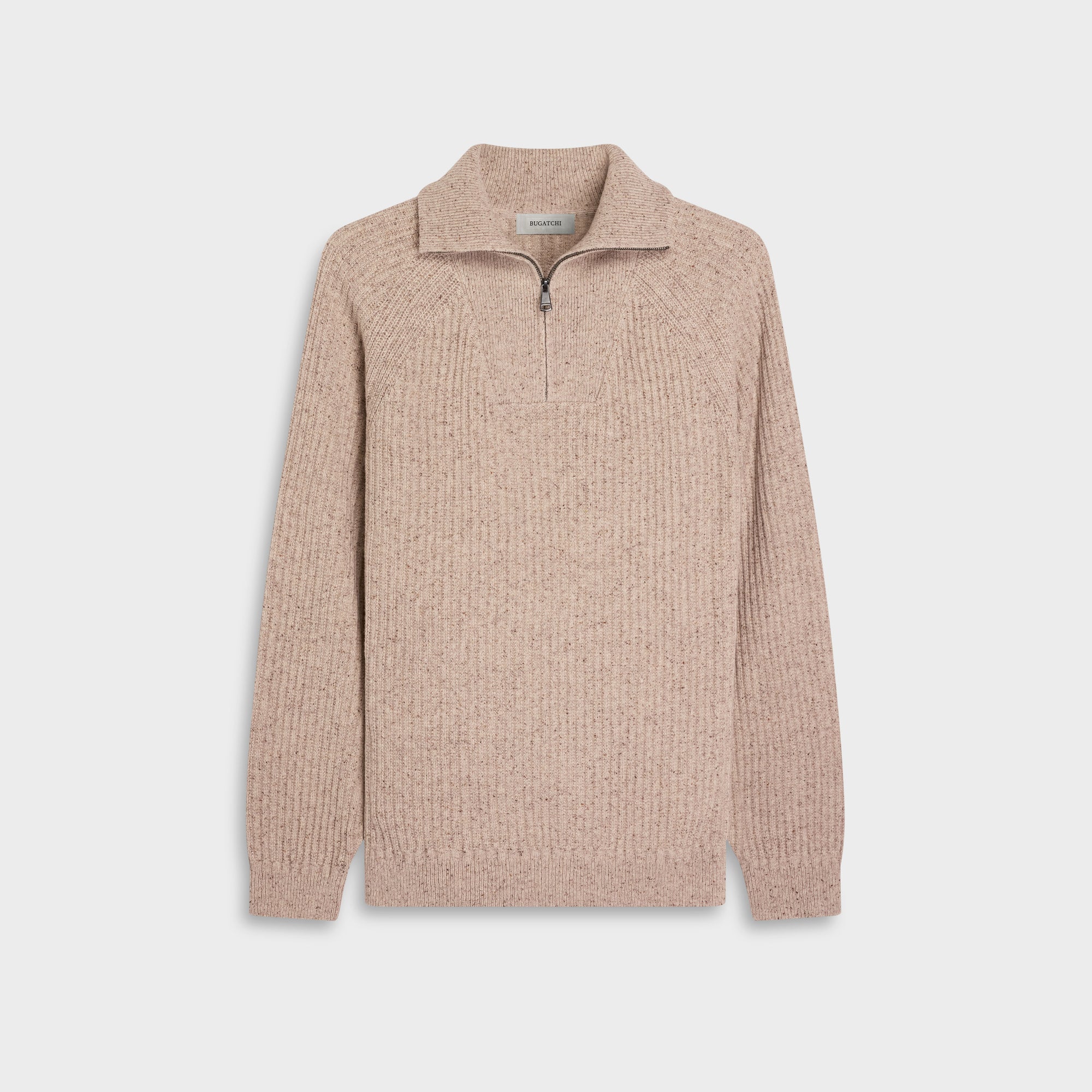 Rib-Knit Quarter-Zip Sweater