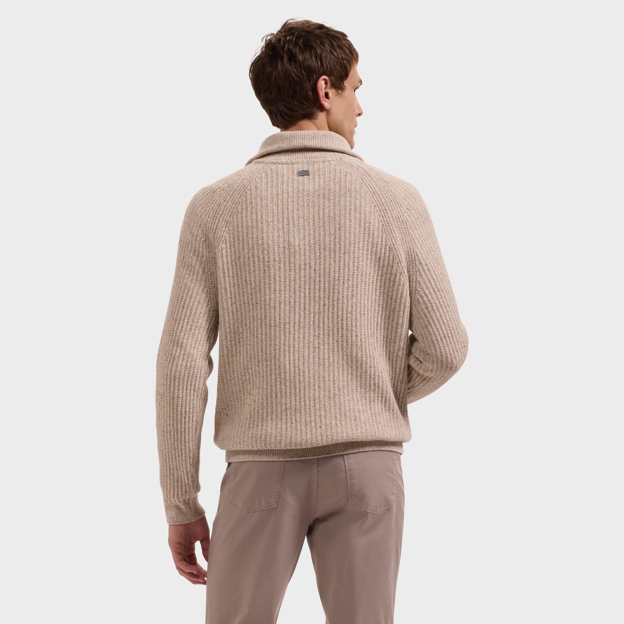 Rib-Knit Quarter-Zip Sweater