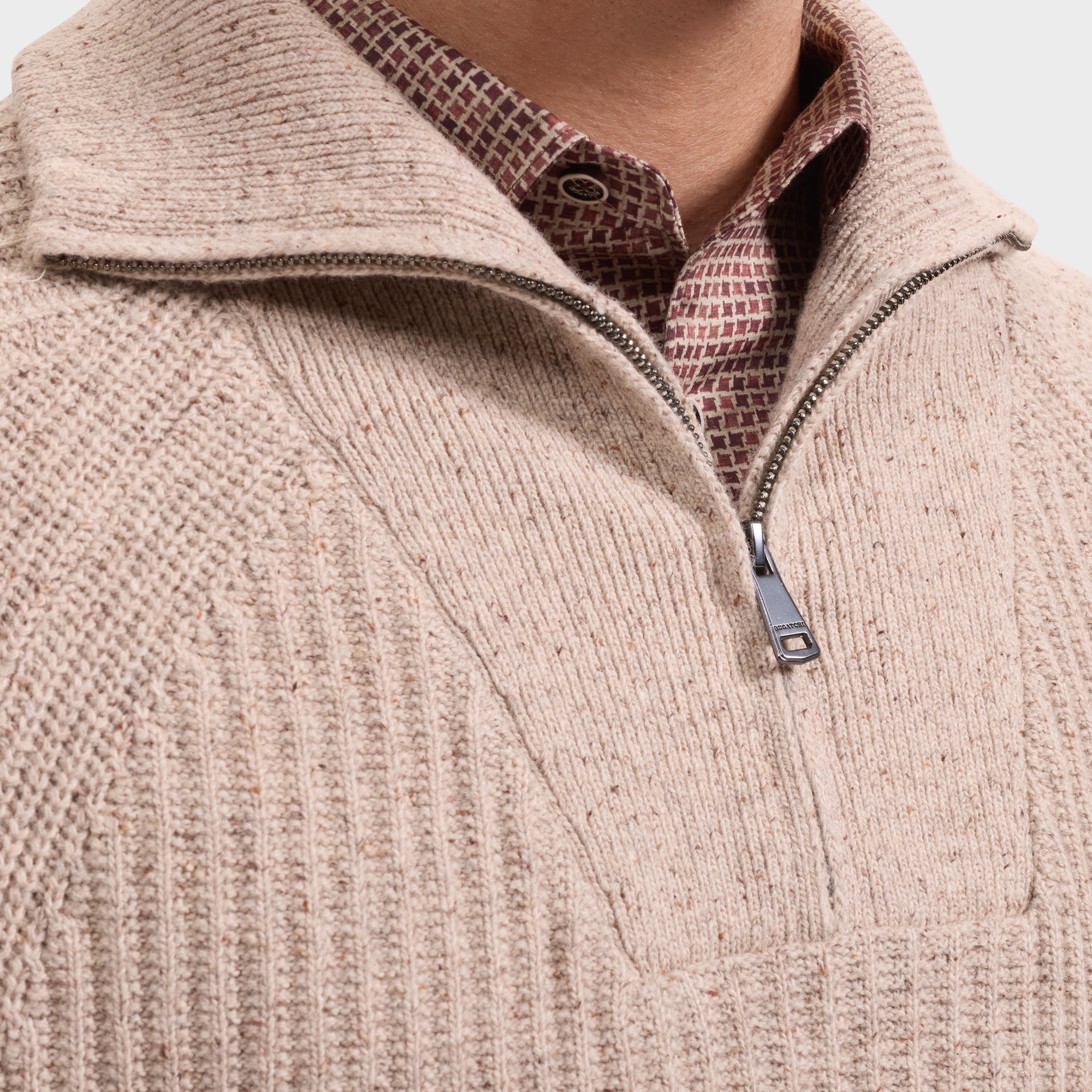 Rib-Knit Quarter-Zip Sweater