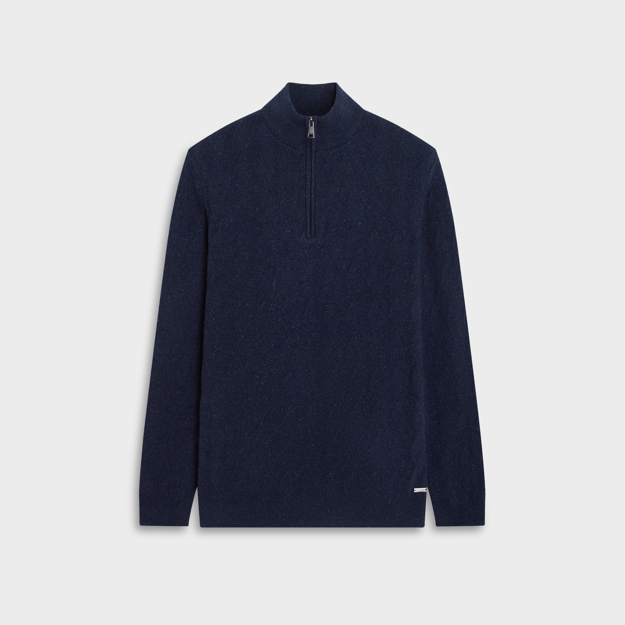 Diamond Stitch Quarter-Zip Sweater