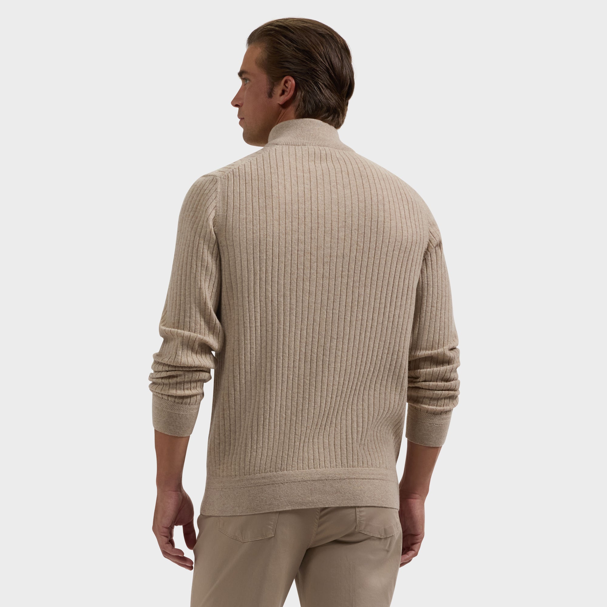 Cable Rib Quarter-Zip Sweater