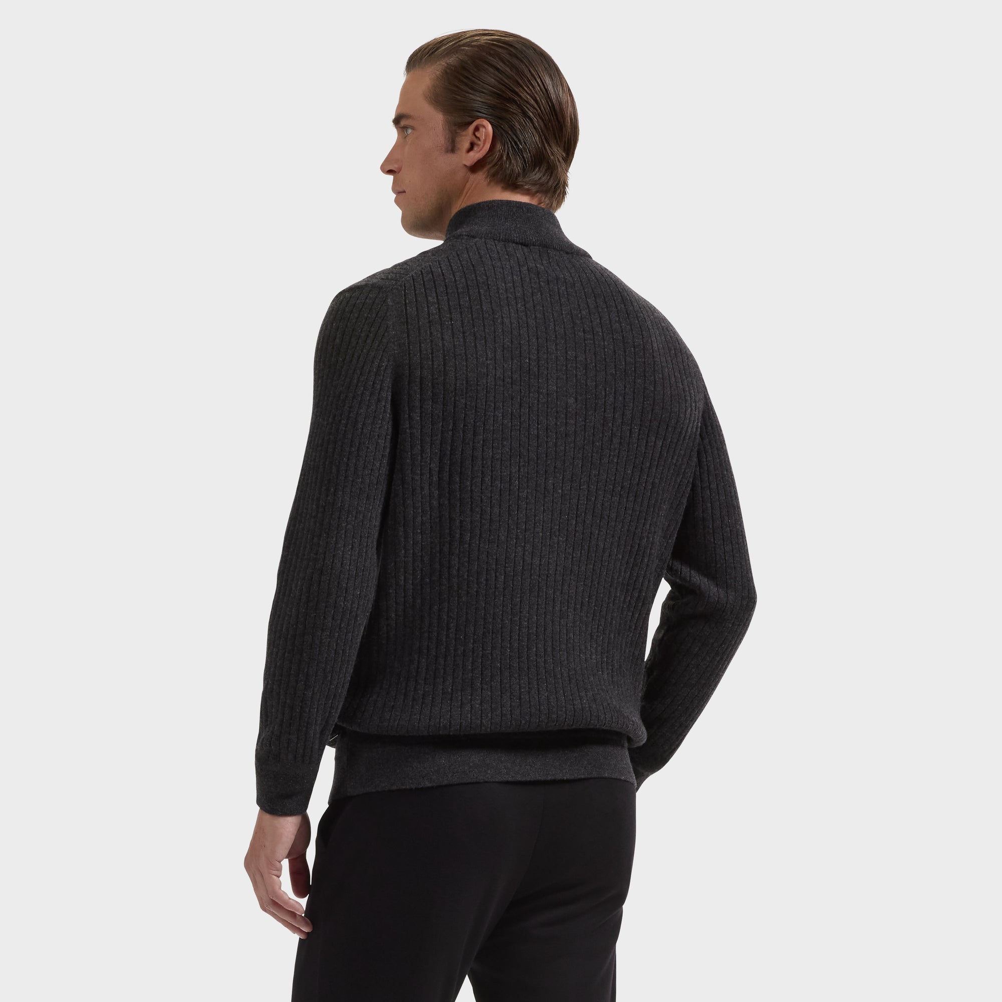 Cable Rib Quarter-Zip Sweater