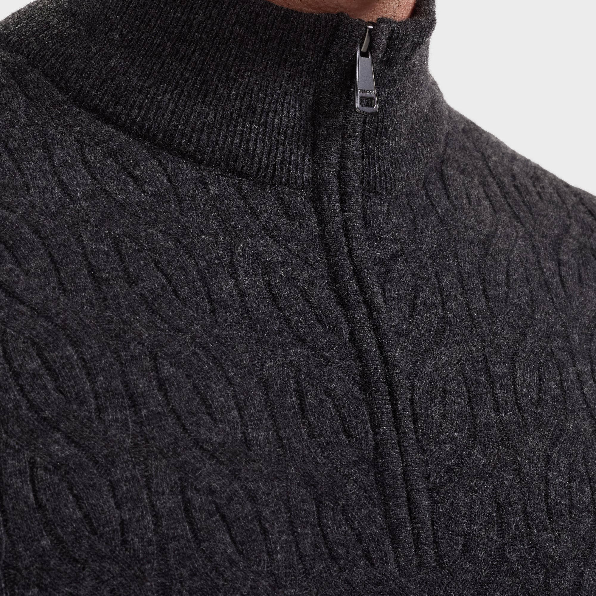 Cable Rib Quarter-Zip Sweater