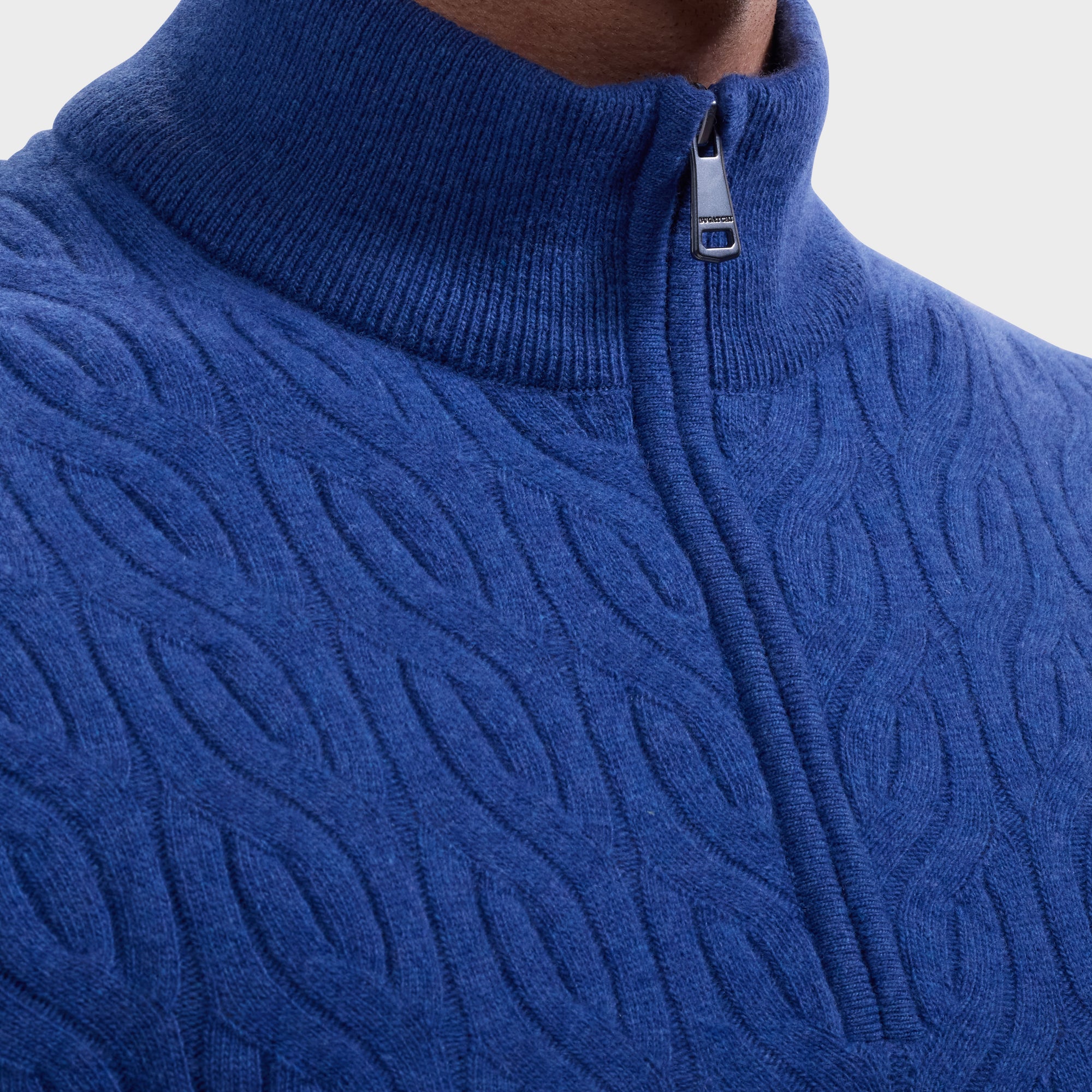 Cable Rib Quarter-Zip Sweater