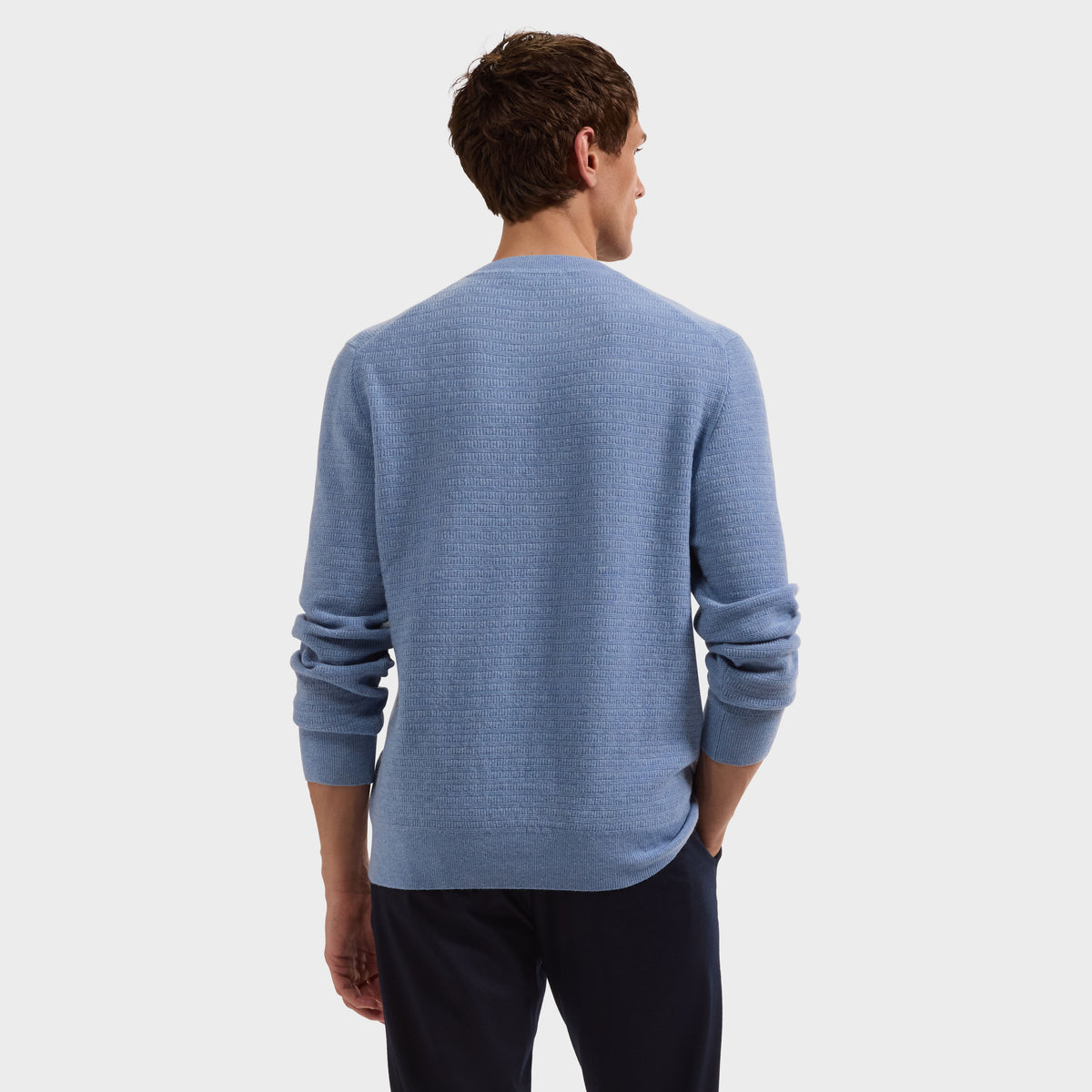 Grid Stitch Crewneck Sweater